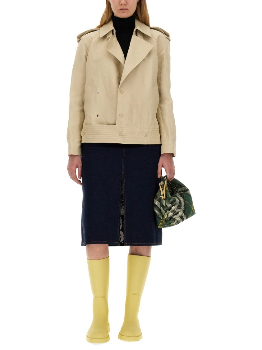 Structured Double-Breasted Trench Jacket
