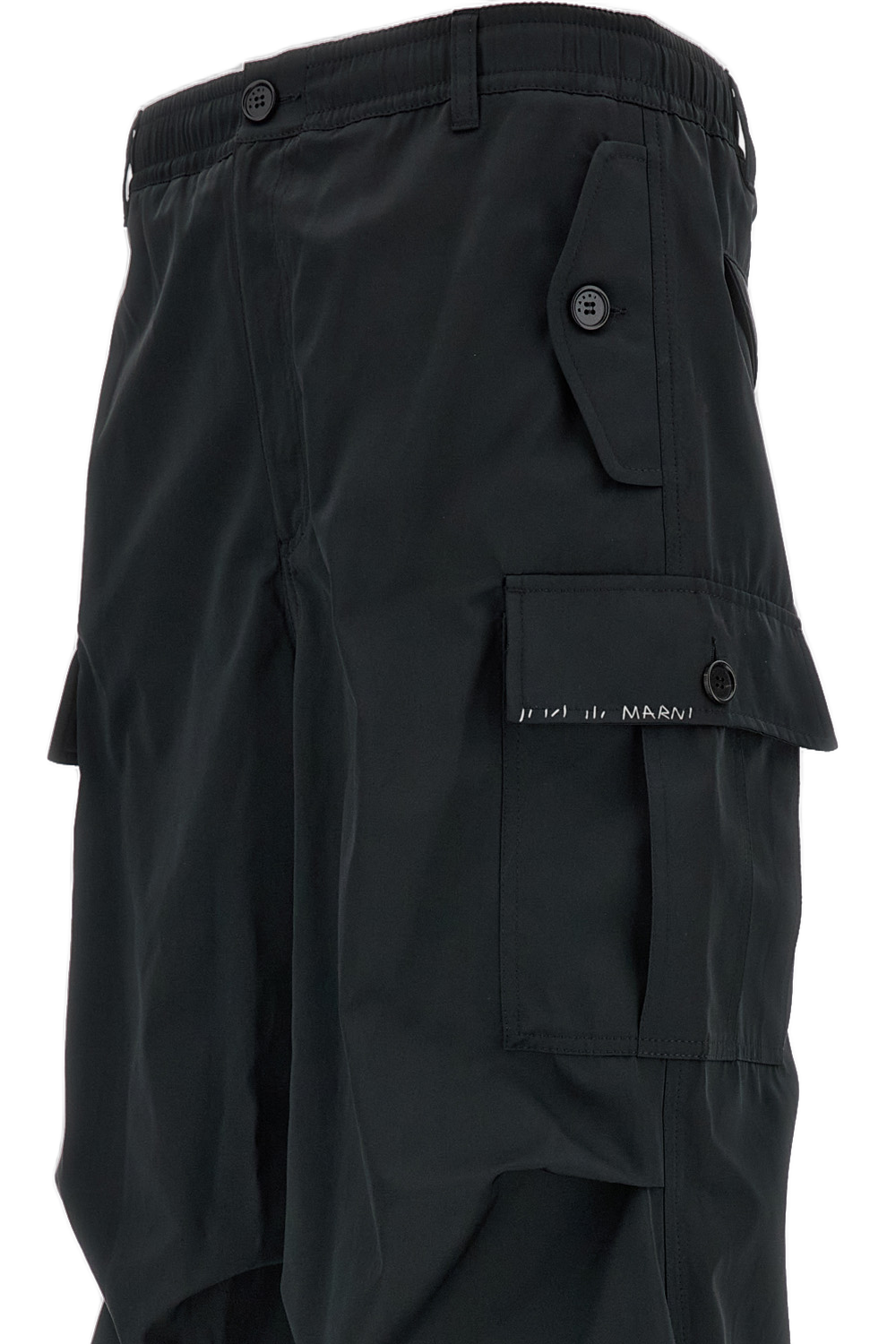 Black Cargo Taffeta Trousers