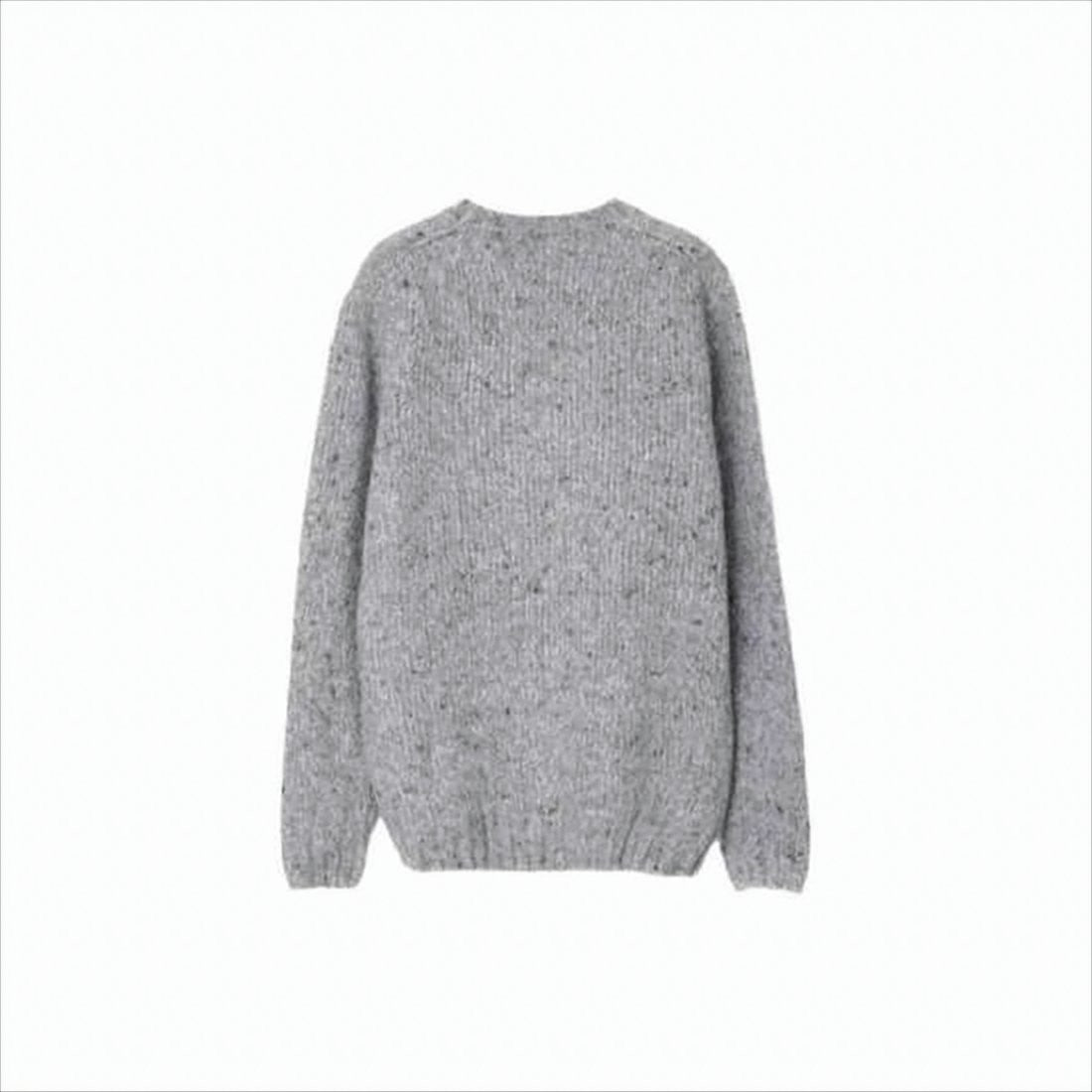 Speckled Grey Knit Sweater with Button Details