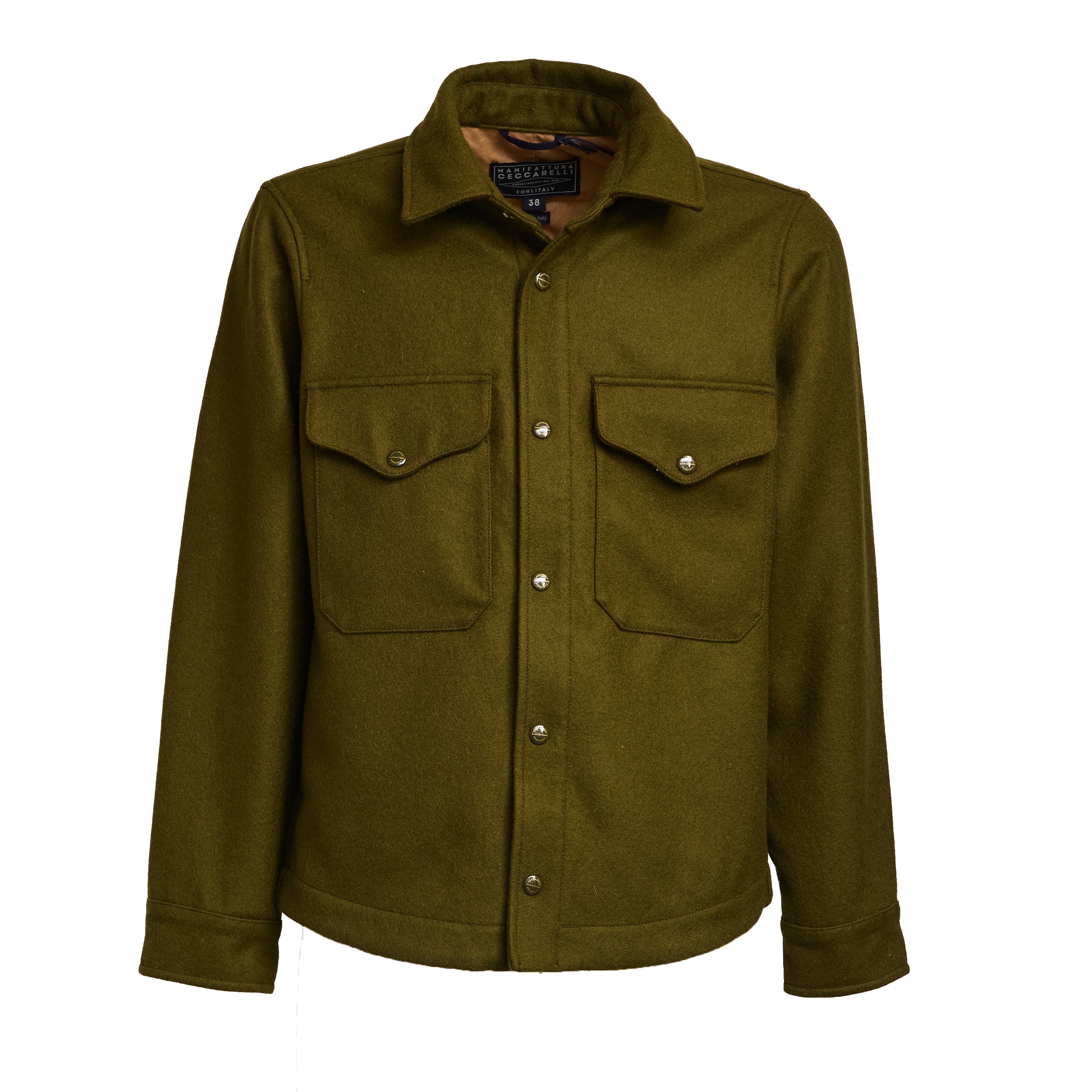 Military Green Wool Heavy Shirt