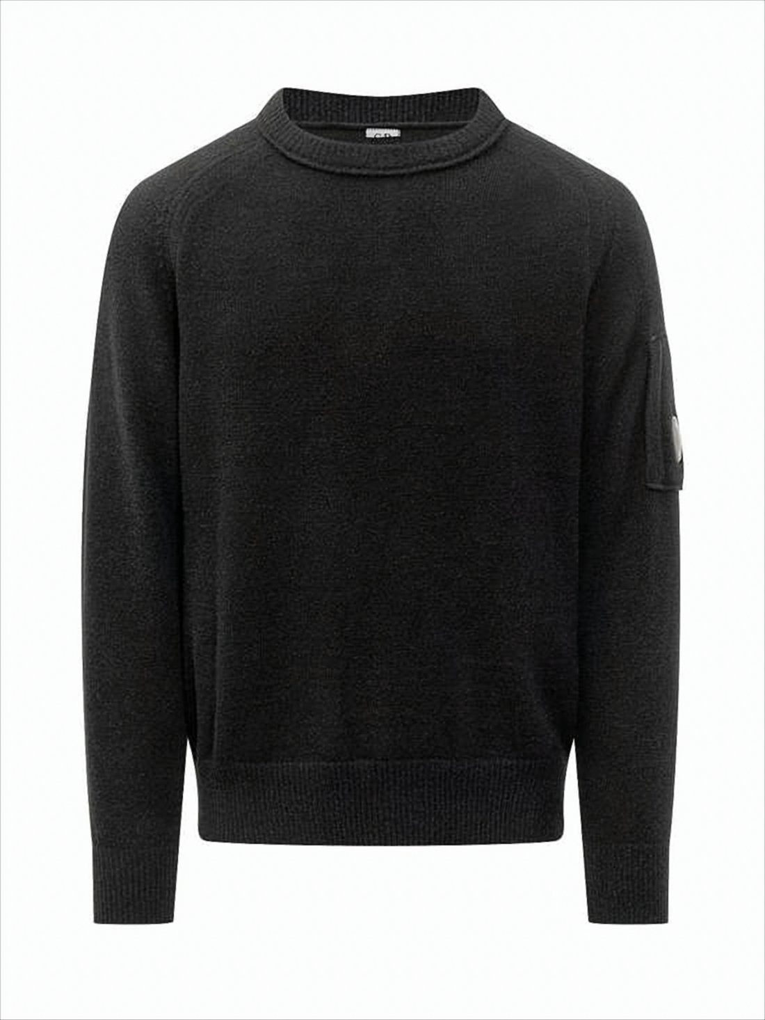 Minimalist Black Crewneck Sweater