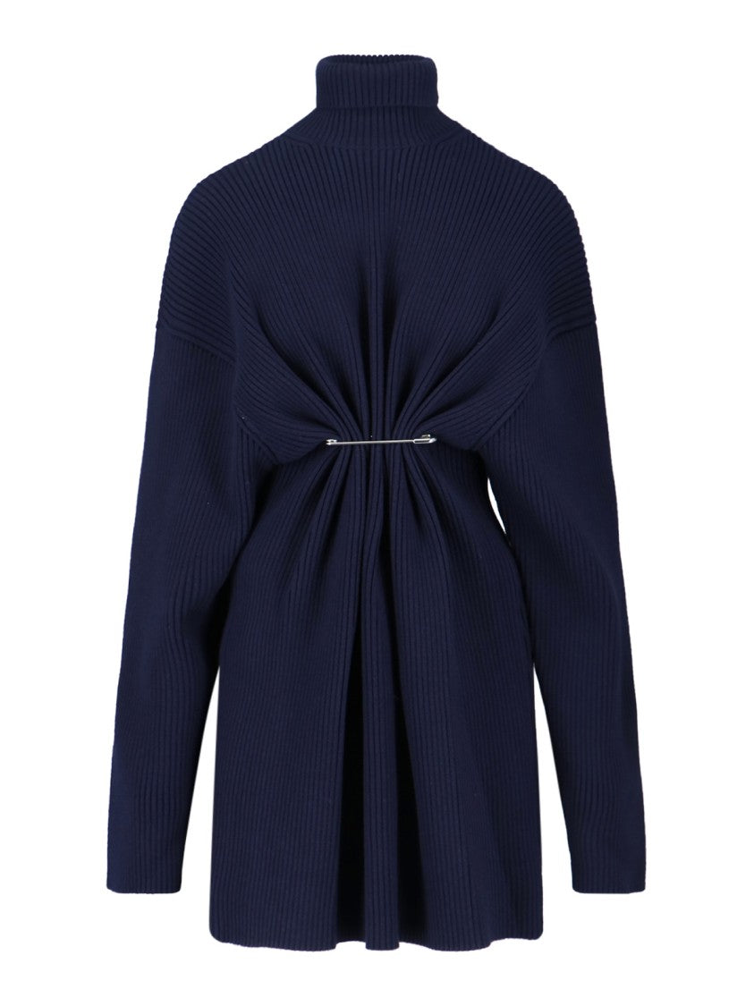 Ribbed Knit Midi Dress – Blue