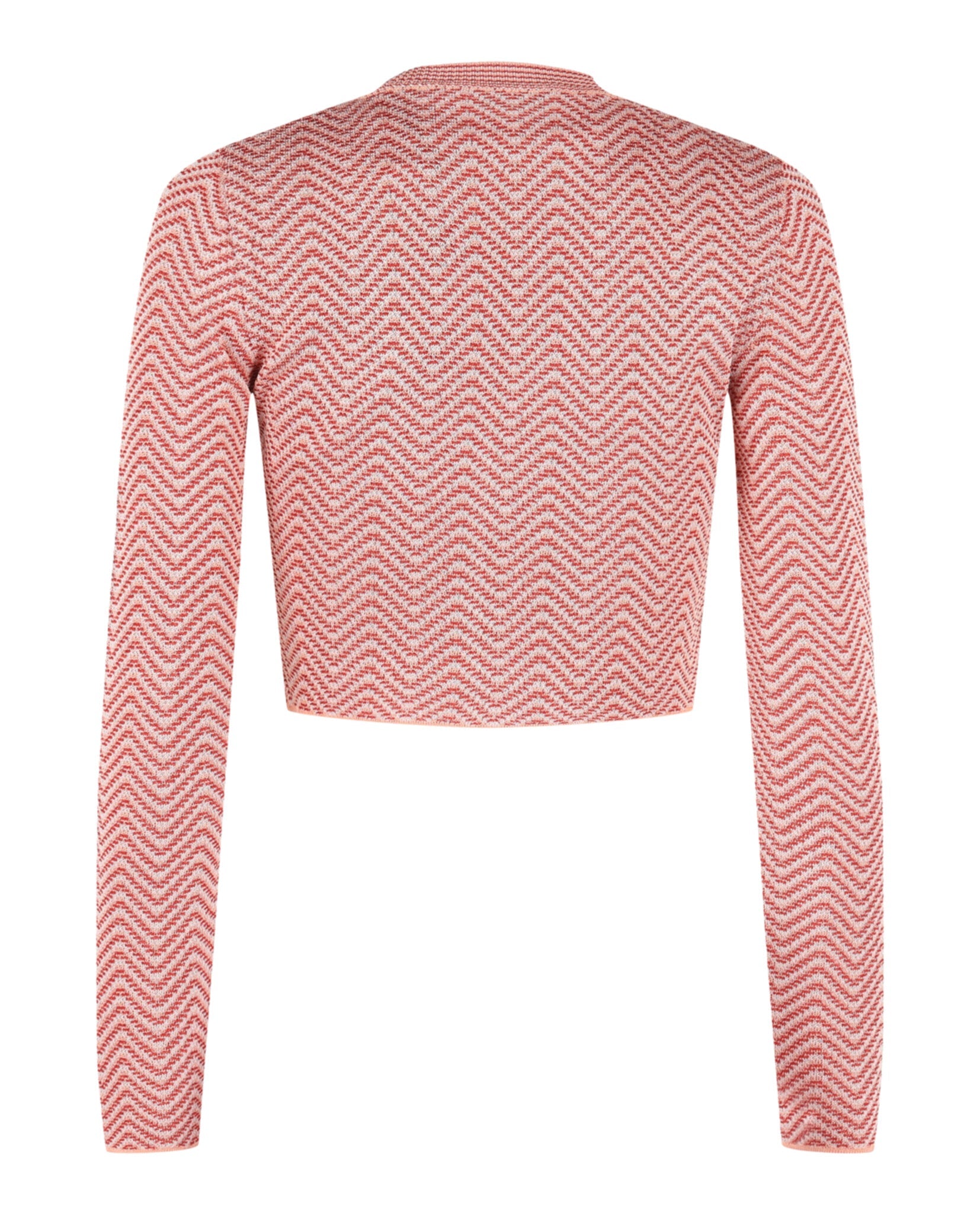 Cropped Chevron Patterned Cardigan