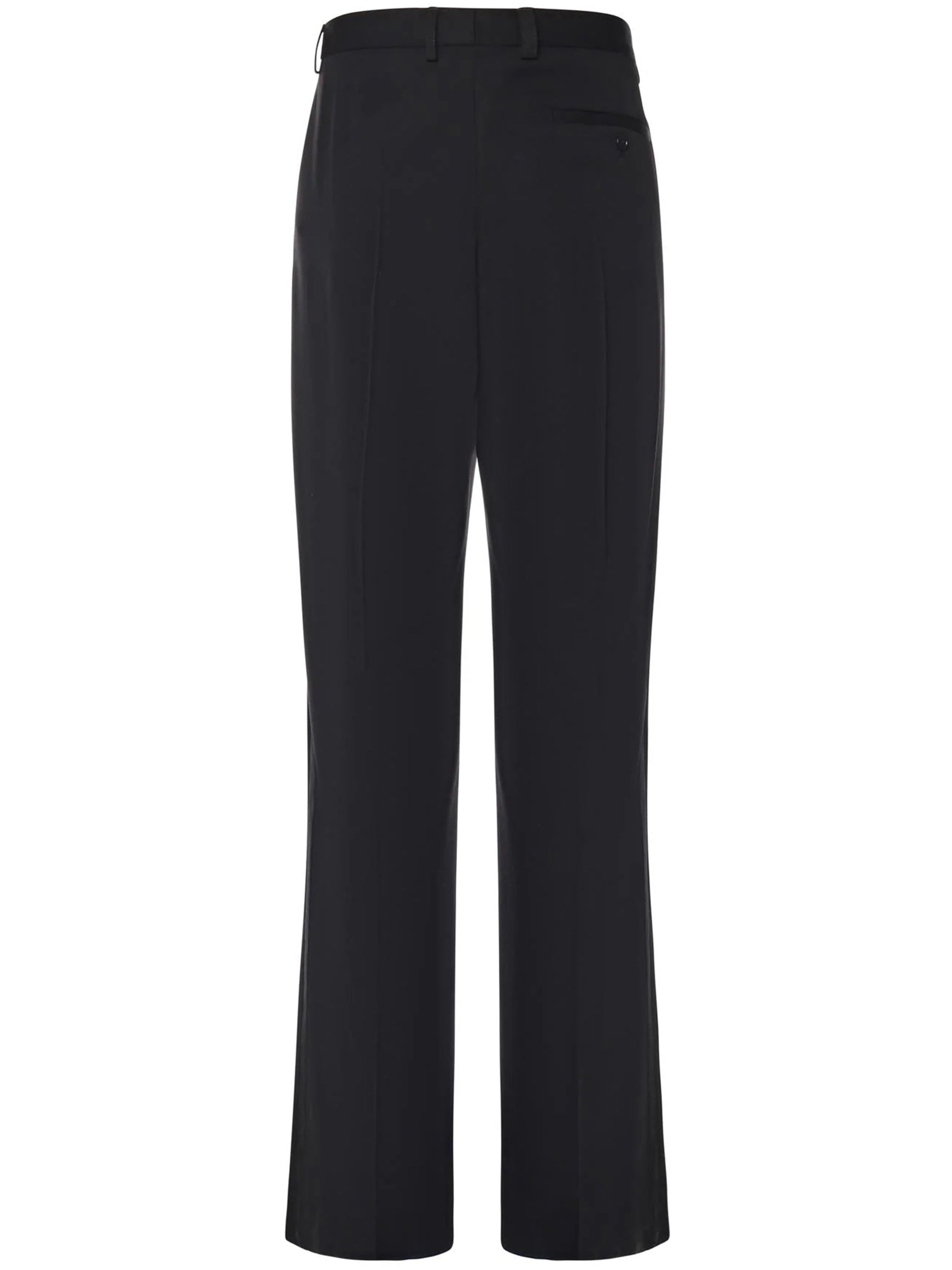 Black Tuxedo Tailored Straight-Leg Pants