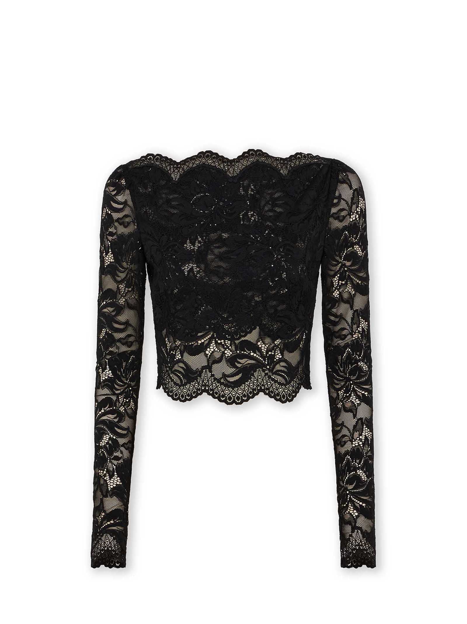 Koronkowy top w kwiaty