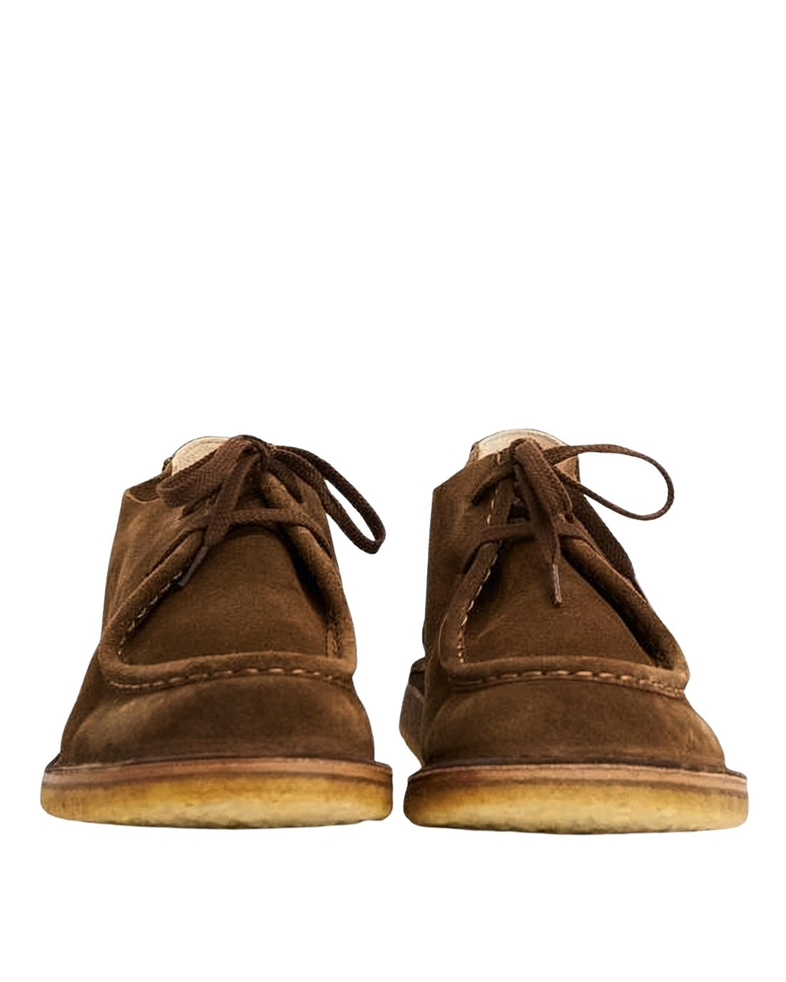 Brown Suede Loafers with Lace-Up Design