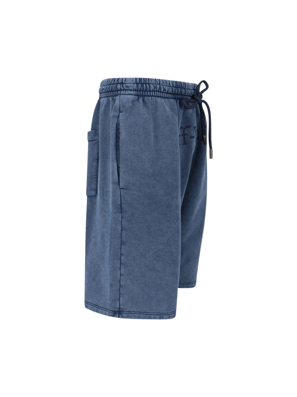 Blue Mid-Rise Cotton Logo Shorts