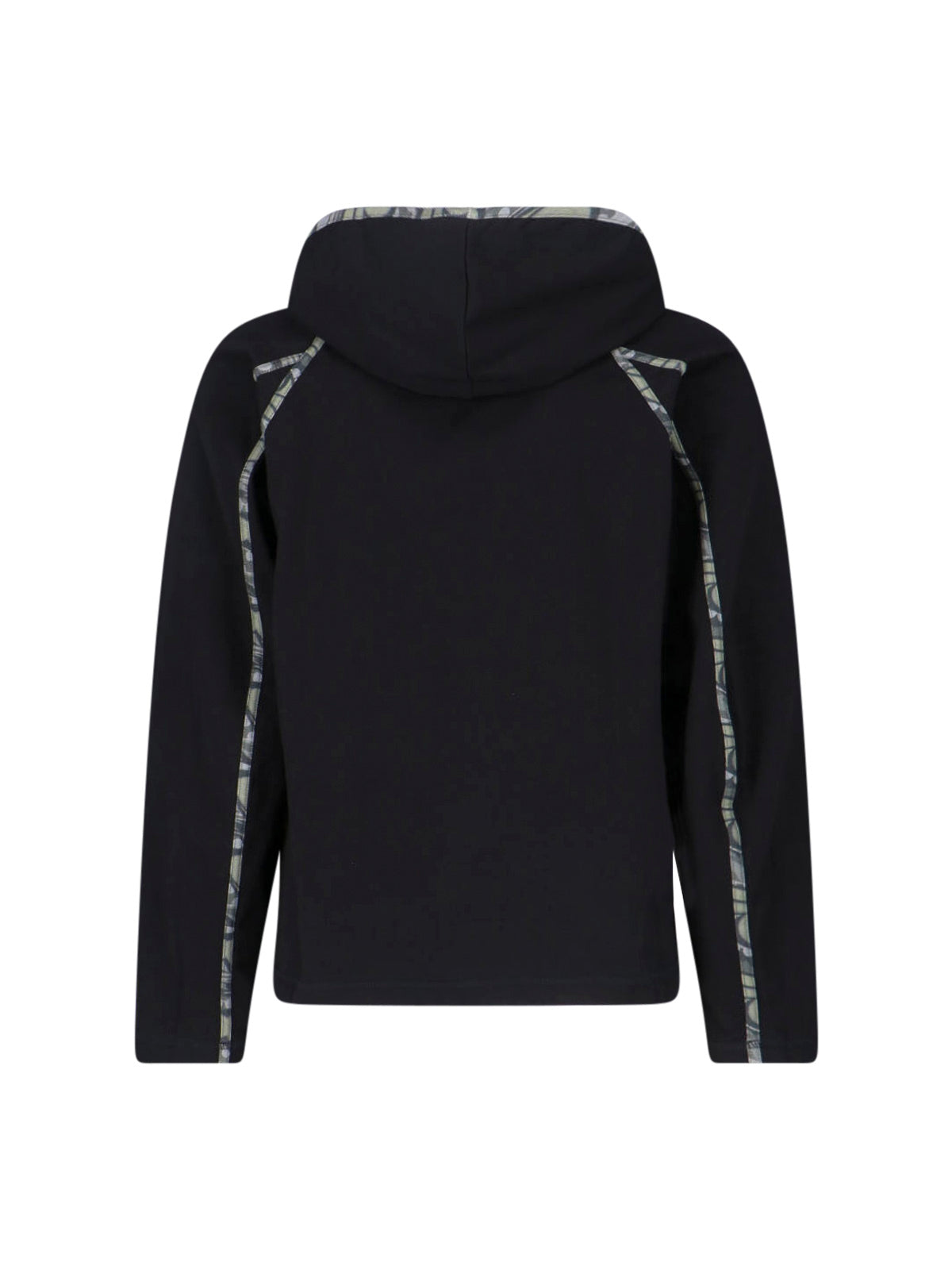 Black Gizi V-Neck Rhinestone Cotton Hoodie
