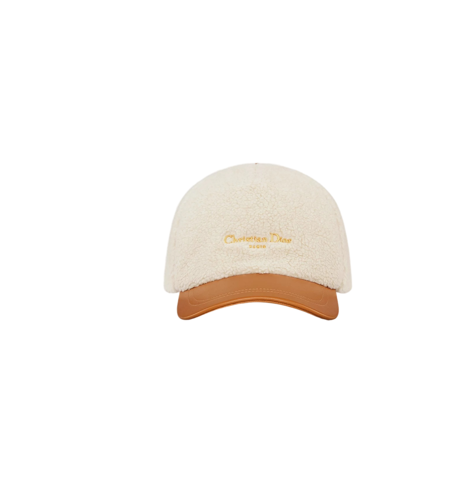 Cream Soft Textured Cap Brown Brim