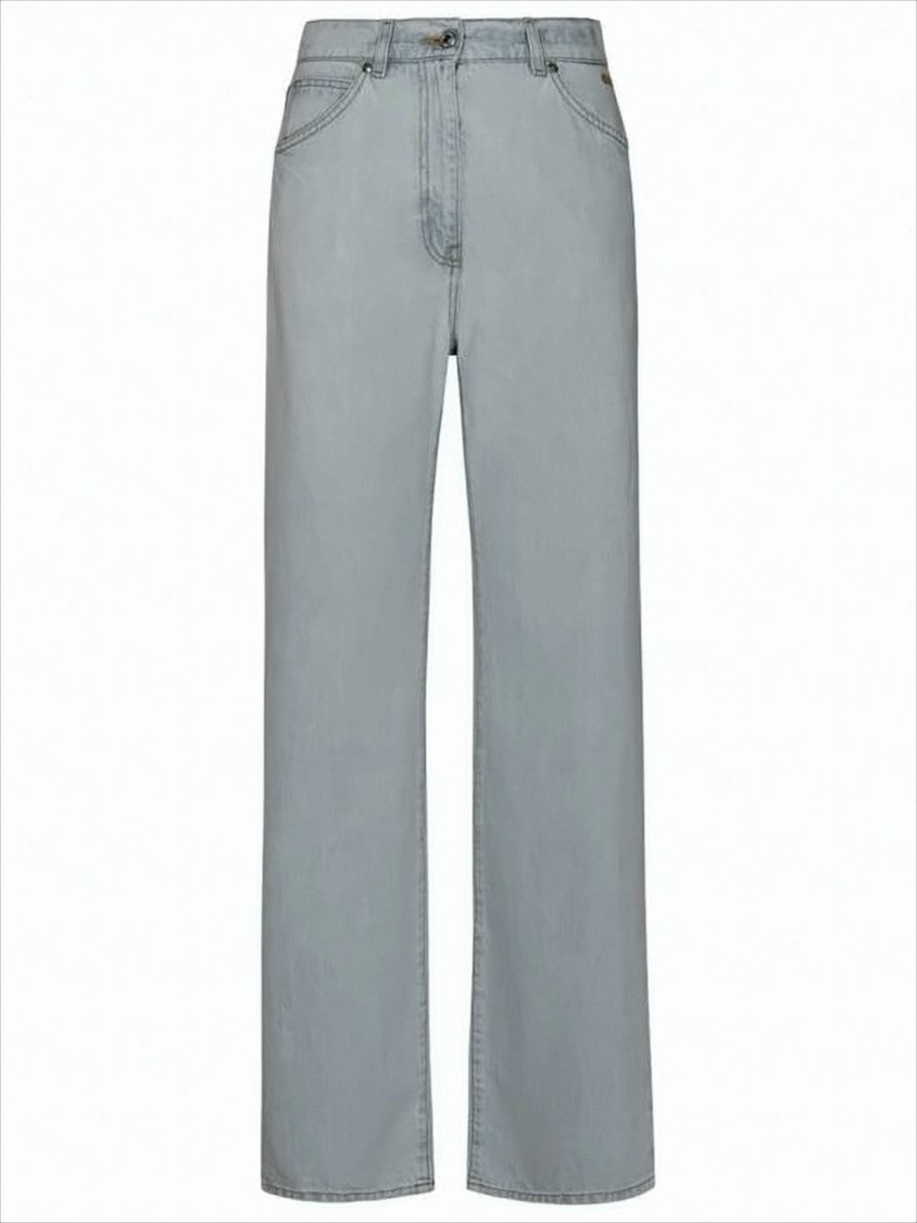 Light Wash Denim Pants with Classic Five-Pocket Design