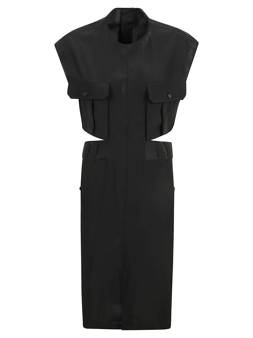 Structured Black Dress With High Neckline