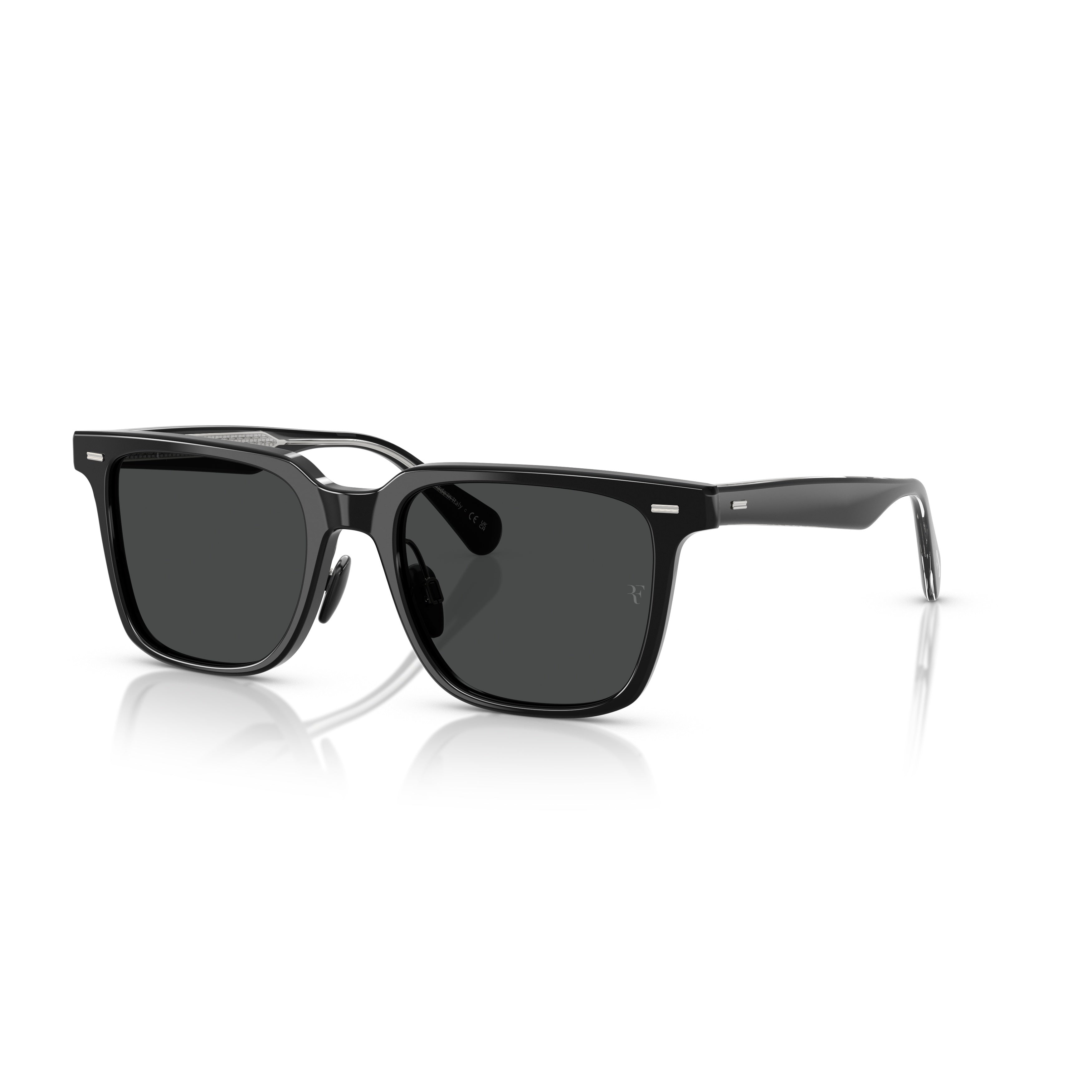 0ov5592s Square Frame Sunglasses with Glossy Black Acetate Finish