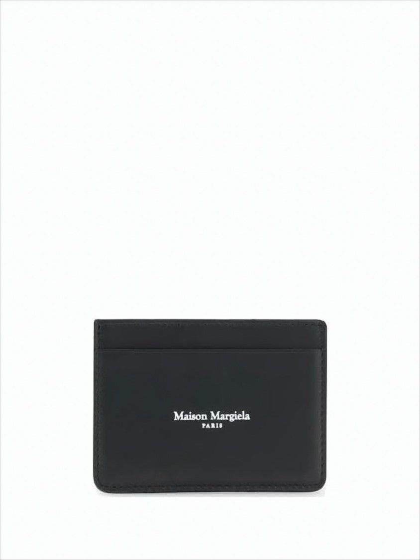 Rectangular Leather Wallet With Embossed Logo