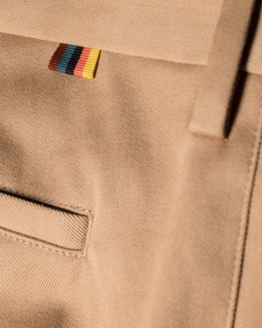 Tailored Beige Chinos With Turn-Up Hems