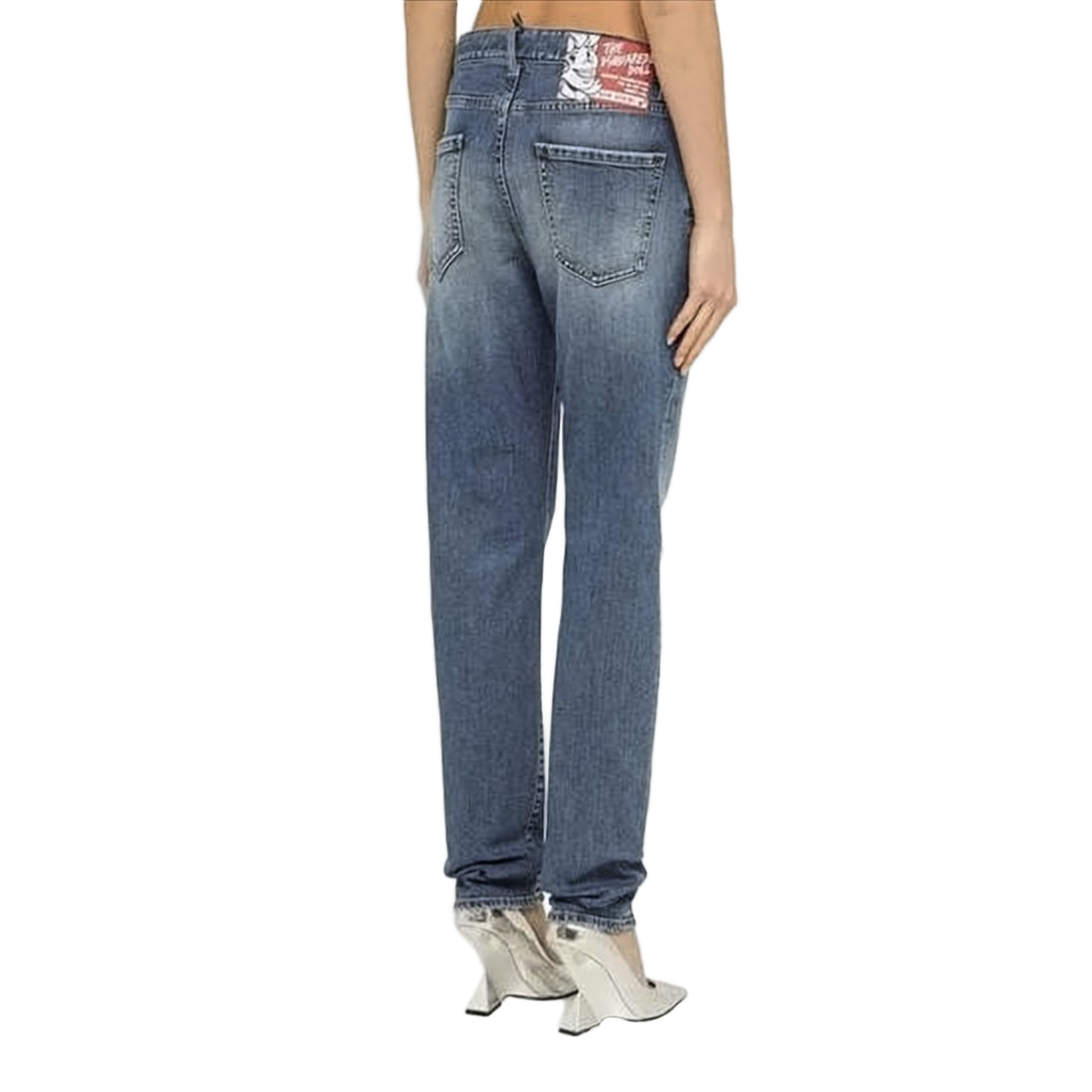 Straight-Leg Denim Pants with Subtle Fading