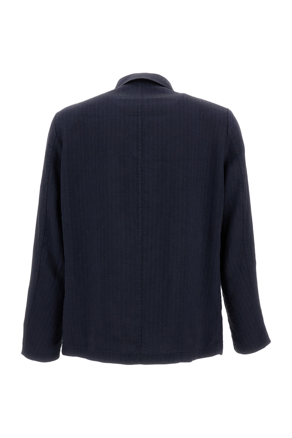 Linen Blend Zip-Up Overshirt with Patch Pockets