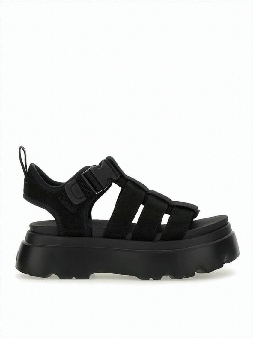 Nubuck Leather Sandals with Rugged Platform Sole