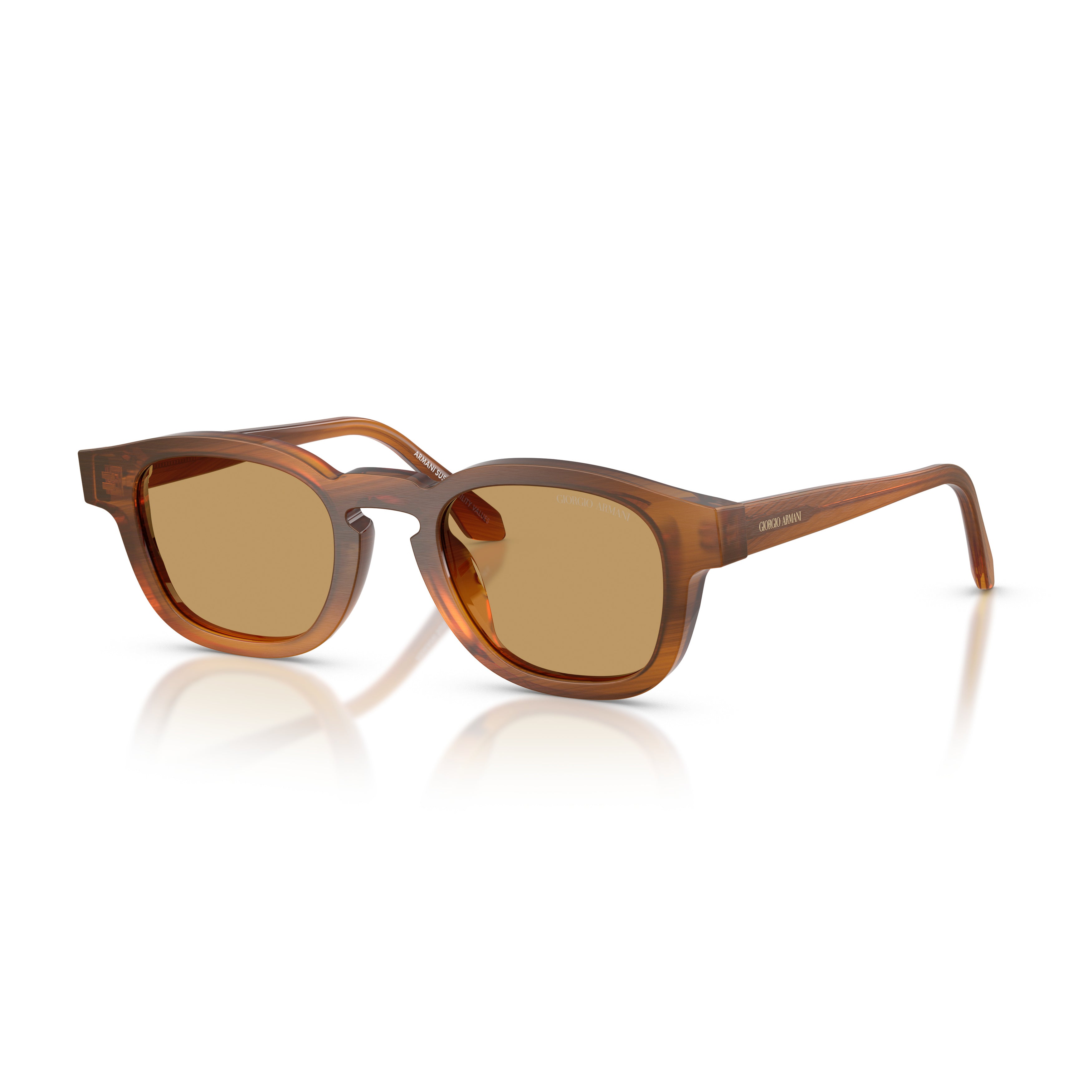 0ar8254u Translucent Brown Acetate Sunglasses with Rounded Square Frame