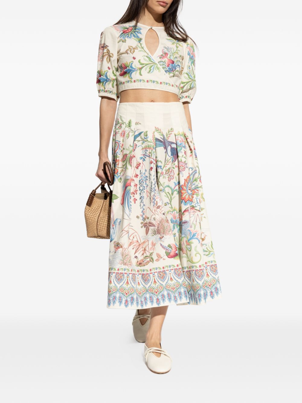 Front Button Midi Dress with Floral Print