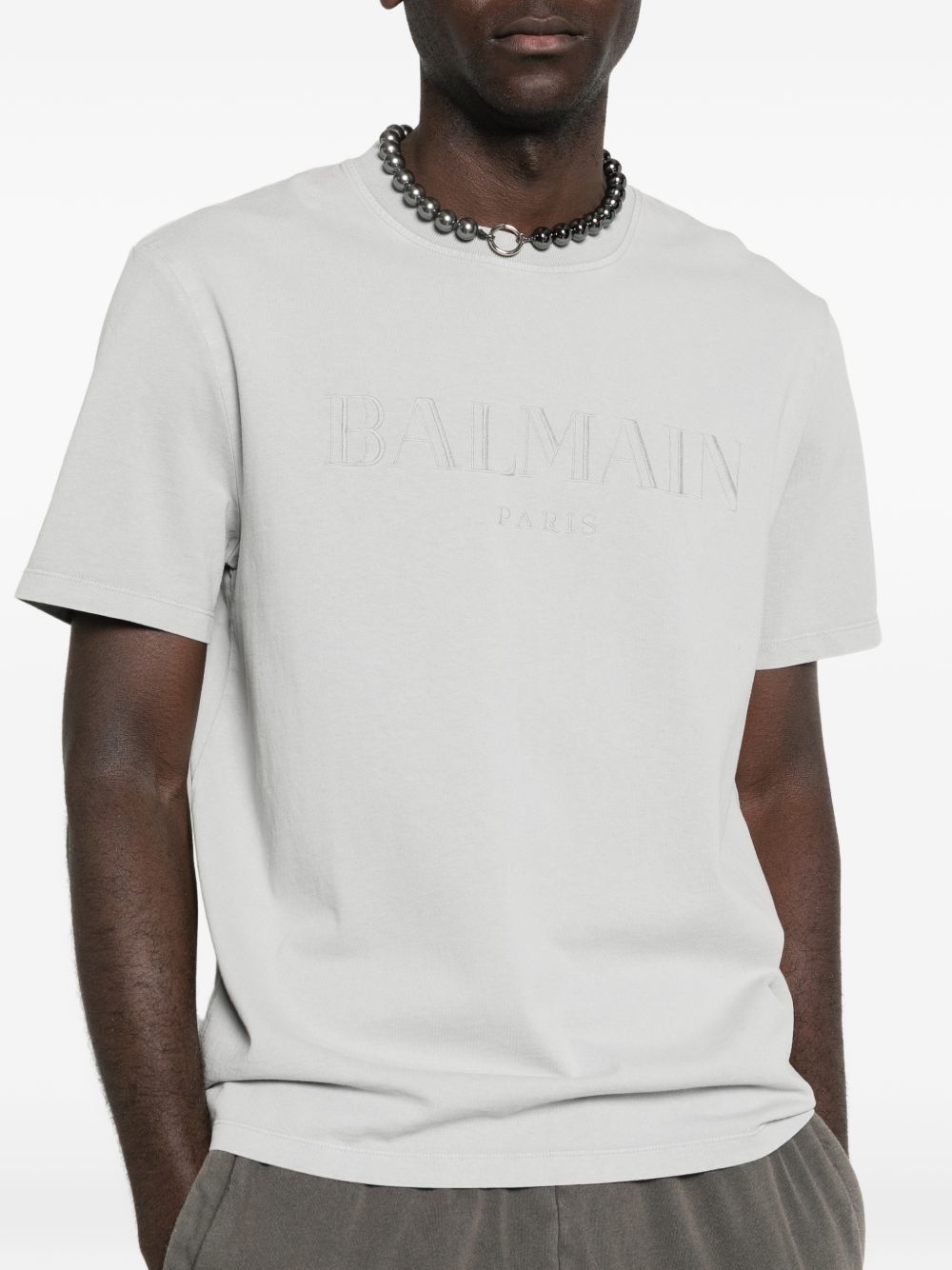 Relaxed Fit Grey Round Neck T-Shirt