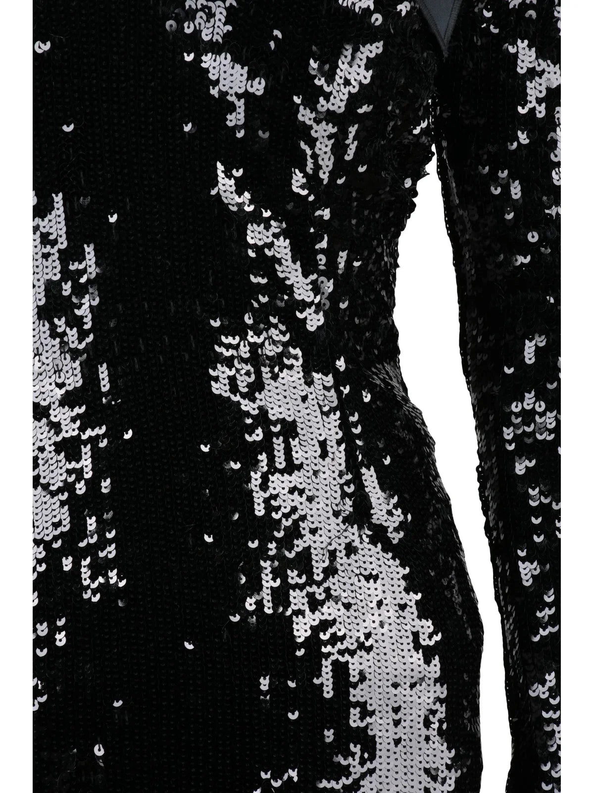 Black Polyamide Women Long Sequin Dress