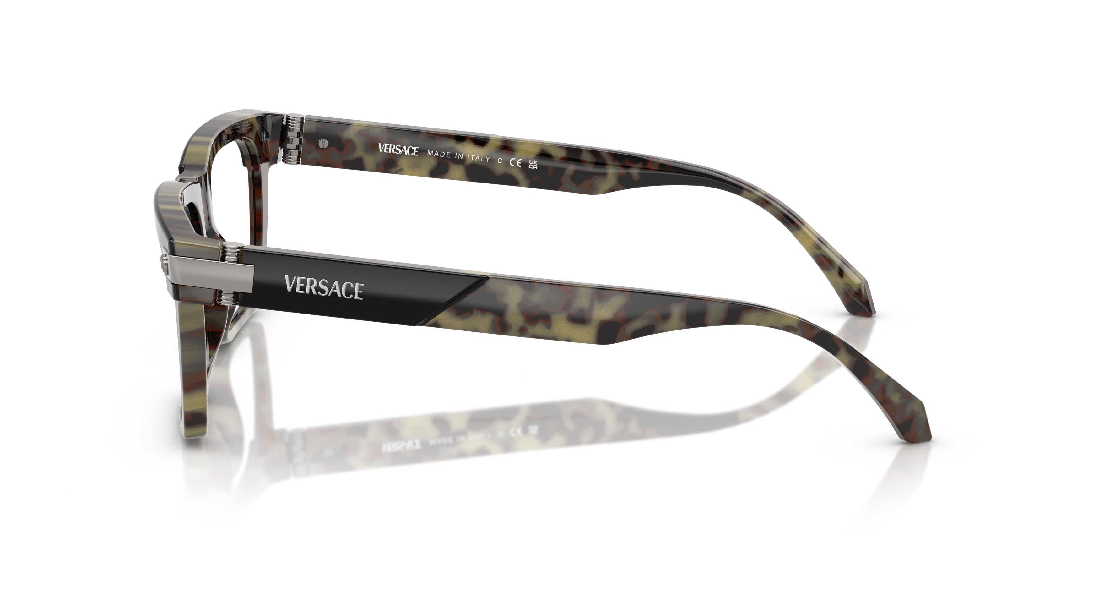 0ve3354 Oversized Square Frame Tortoiseshell Versace Eyeglasses