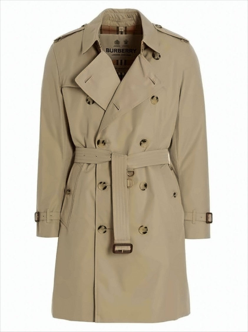 Classic Double-Breasted Trench Coat With Signature Check Interior
