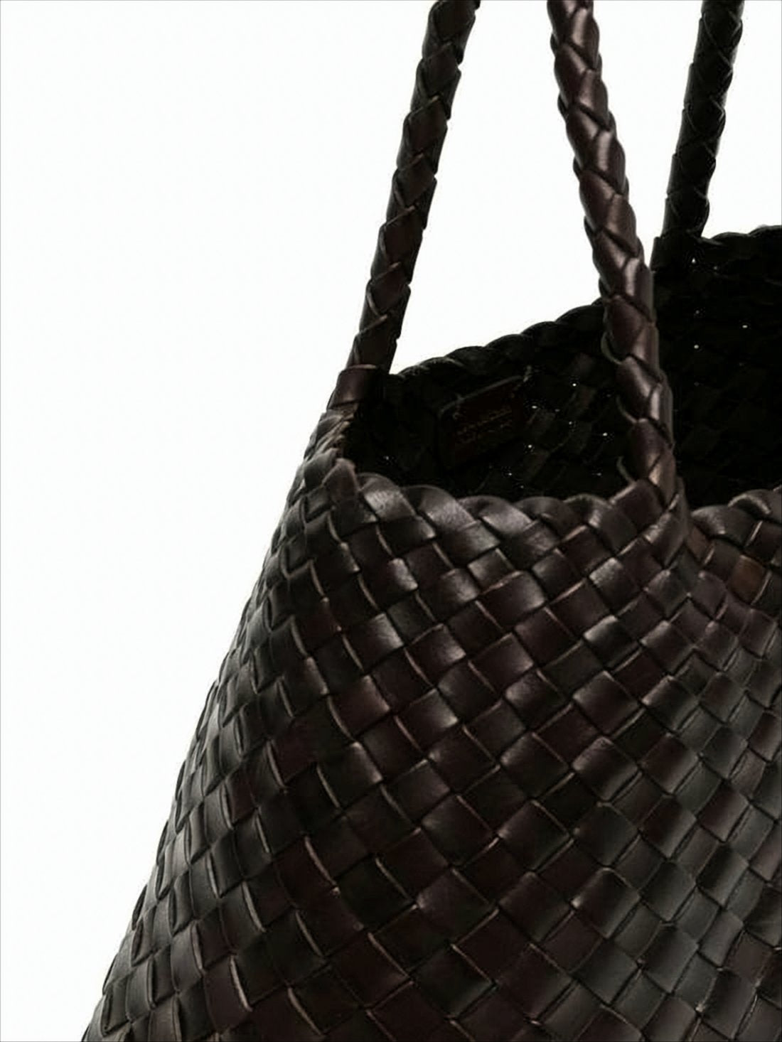 Intricate Woven Buffalo Leather Tote Bag