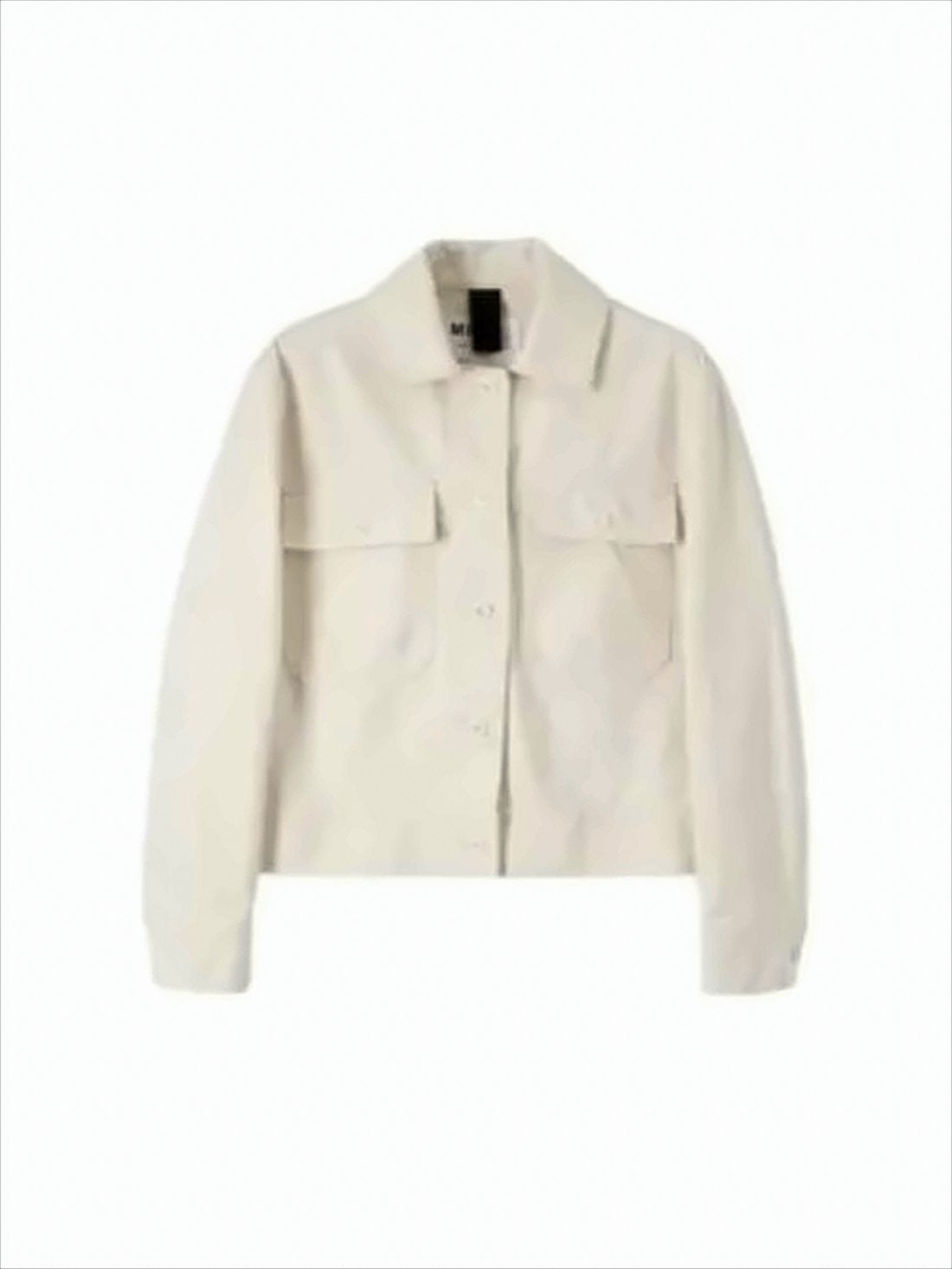 Cropped Jacket with Classic Collar and Button-Down Front