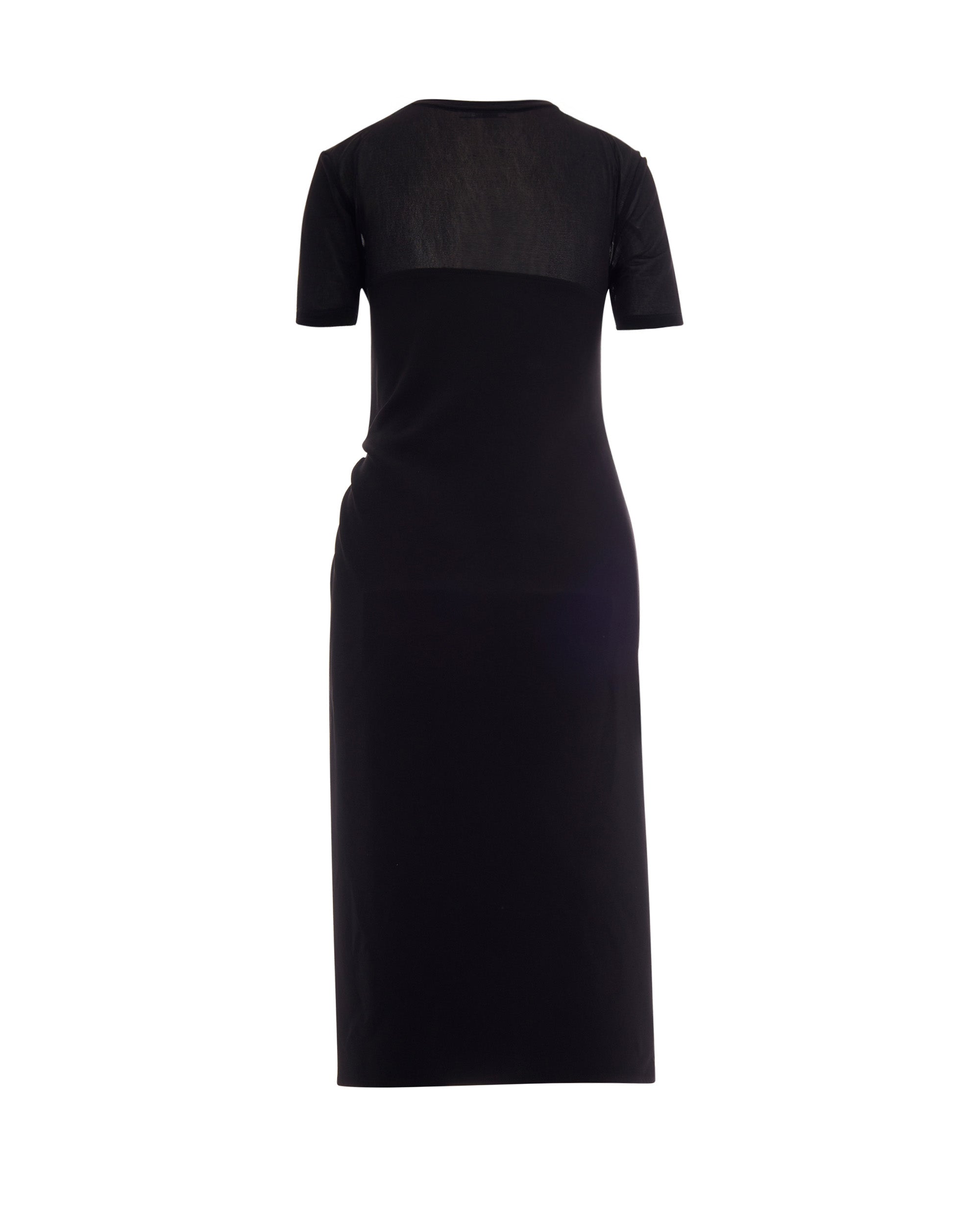 Ruched Twill Midi Dress