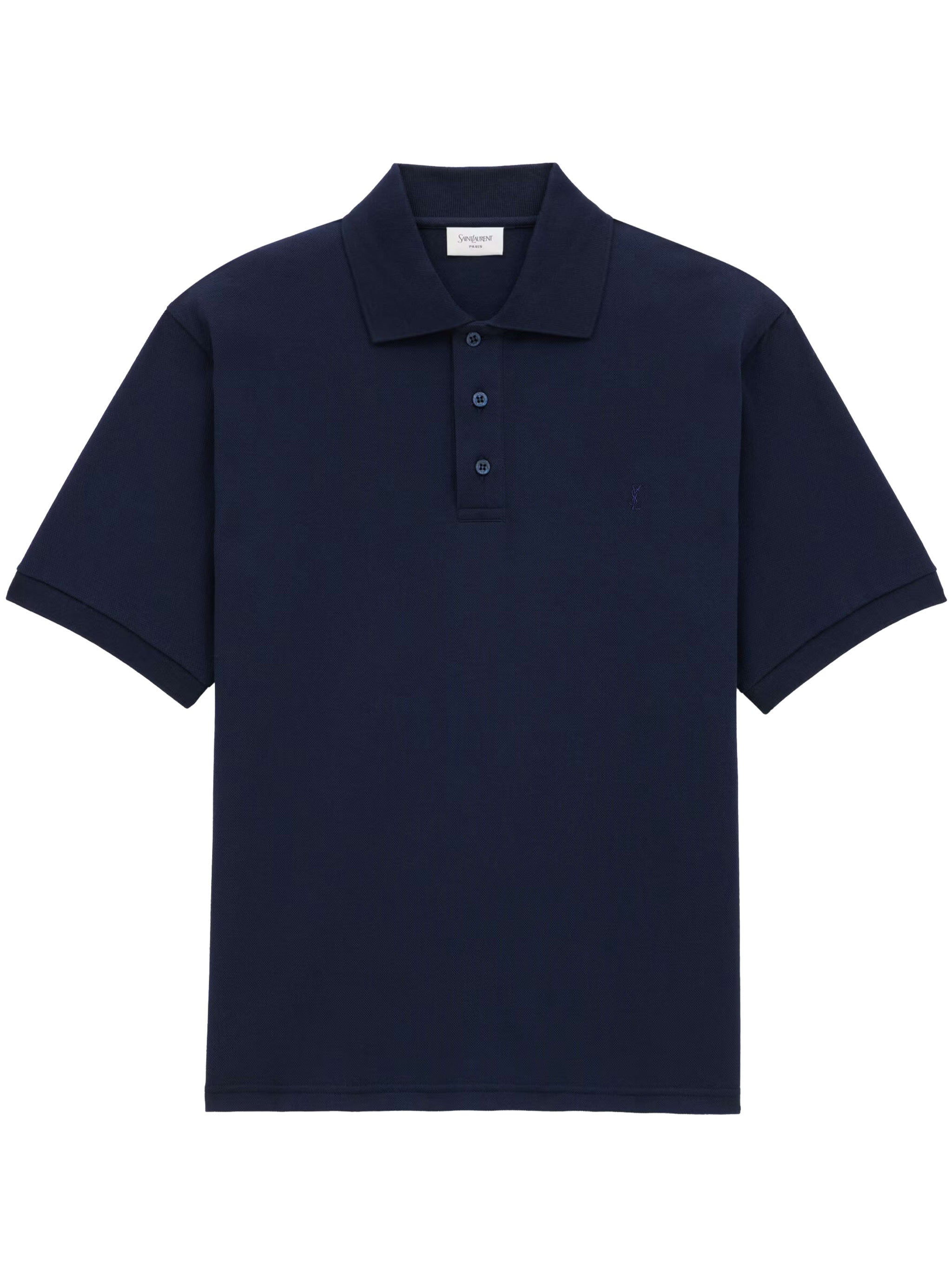 Short-Sleeve Cassandre Polo with Tonal Embroidery and Asymmetrical Hem