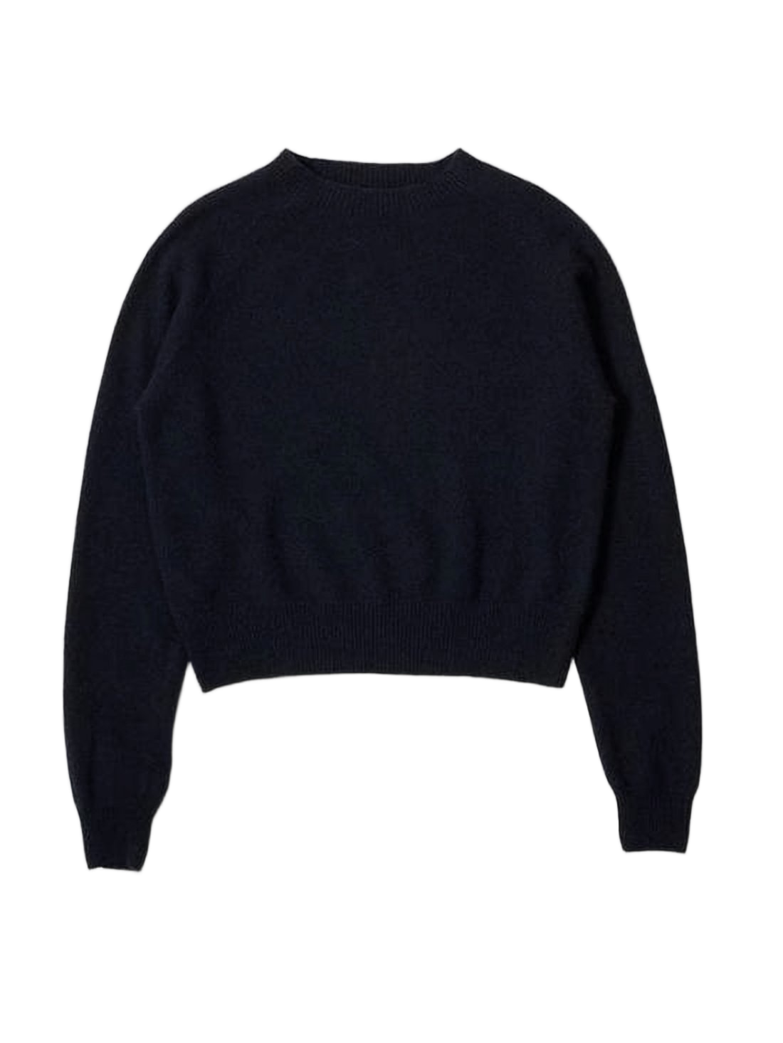 Cropped Cashmere Sweater With Relaxed Fit And Ribbed Details
