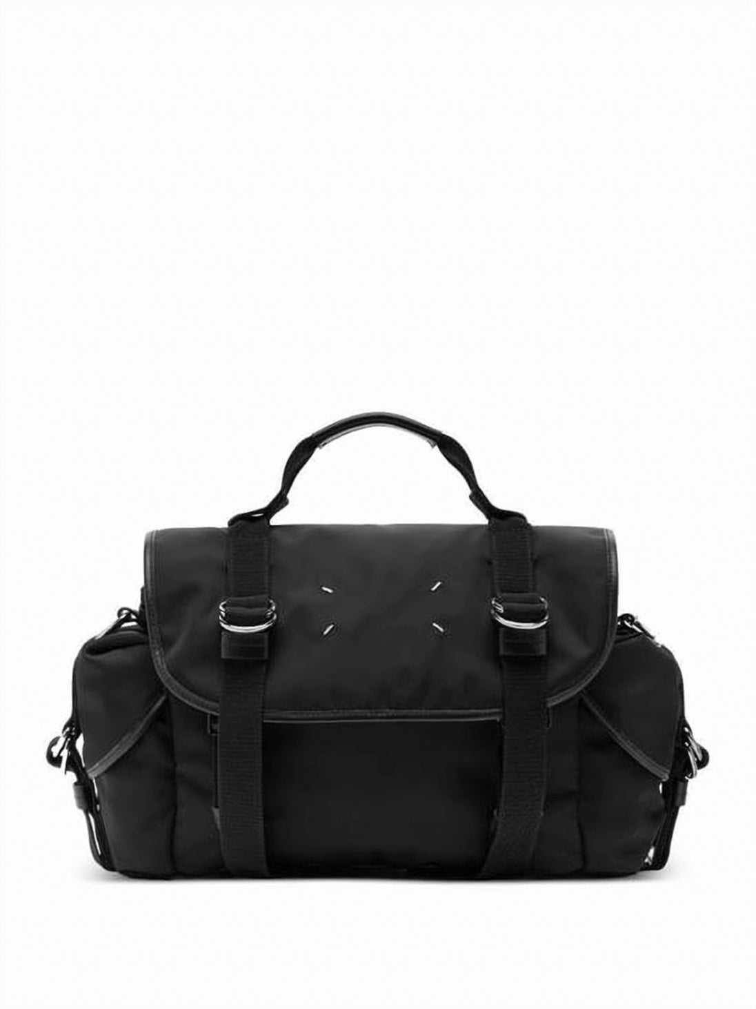 Polyamide Shoulder Bag with Calf Leather Handle