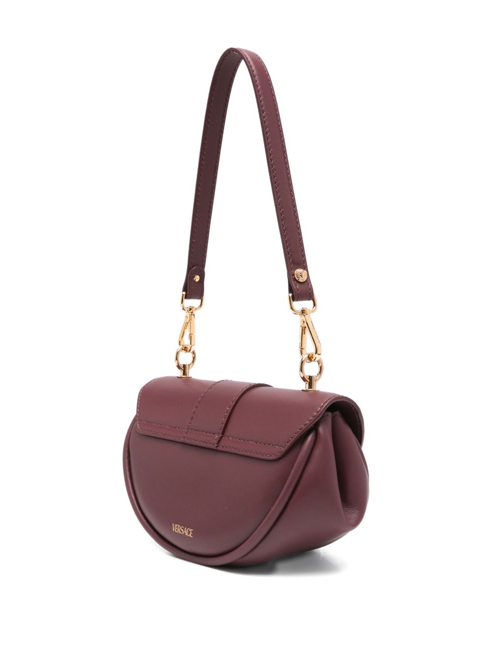 Curved Burgundy Leather Bag