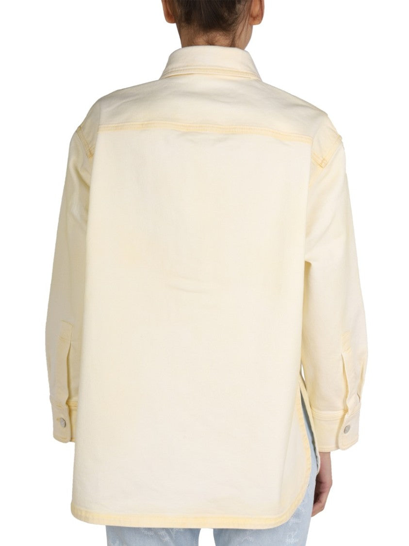 Pointed Collar Denim Shirt Jacket