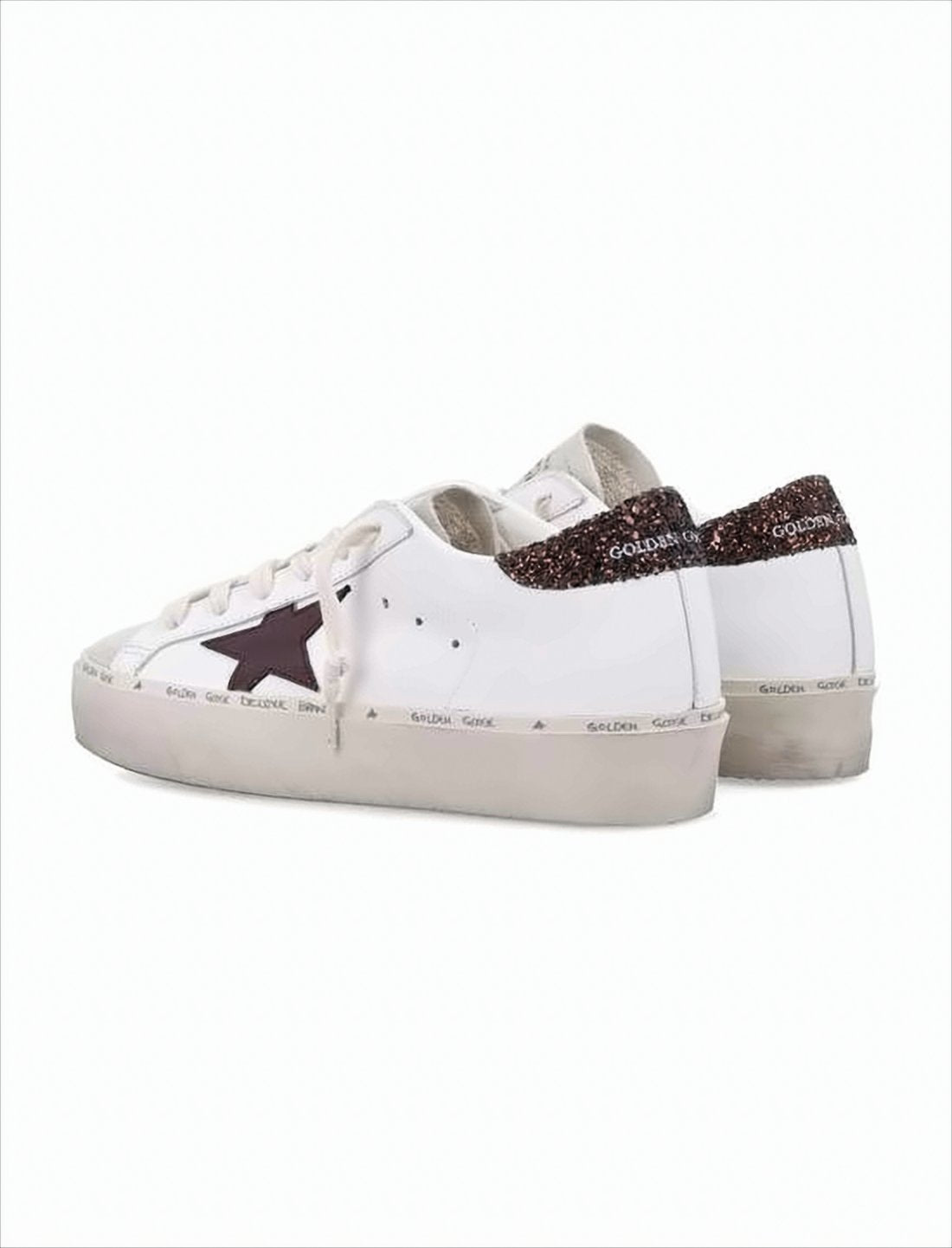 Low-Top White Leather Sneakers with Distressed Finish