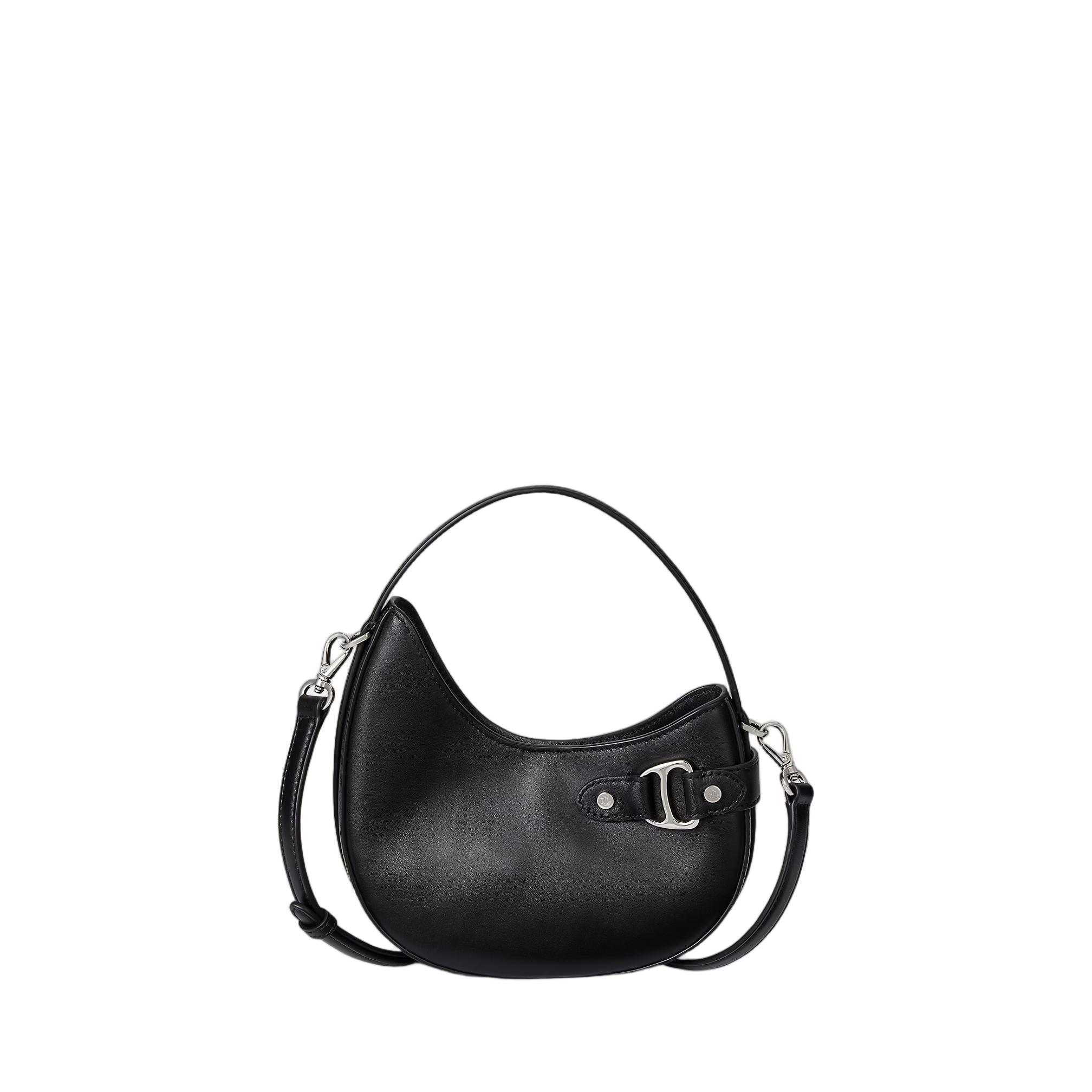 Crescent-Shaped Black Crossbody Bag