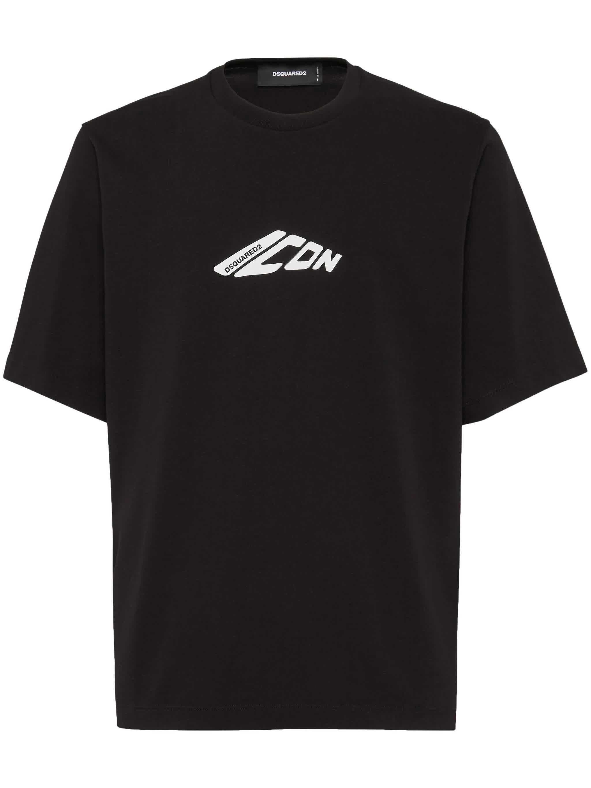 Loose Fit Black Cotton Icon T-Shirt