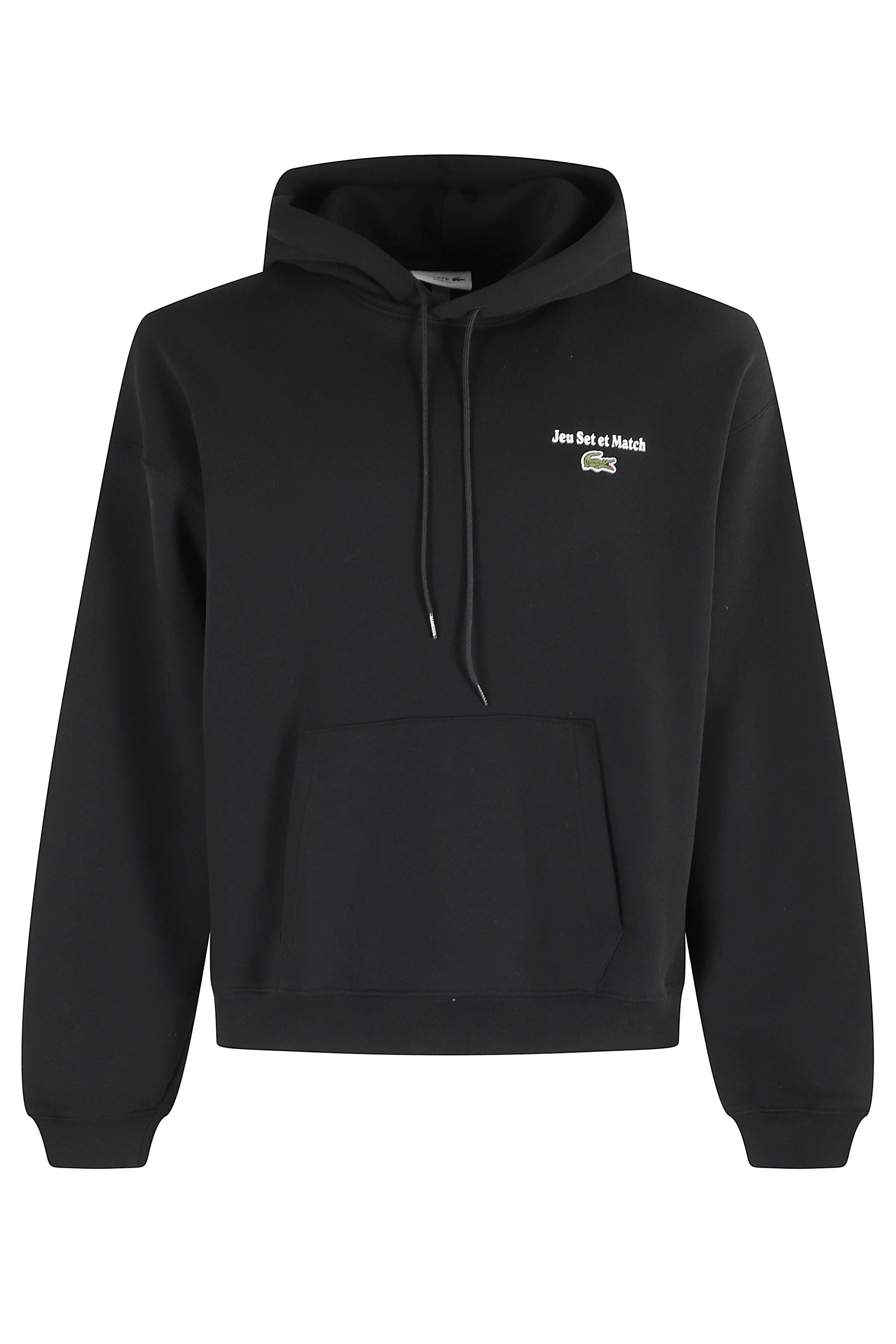 Black Adjustable Hooded Sweatshirt With Signature Logo
