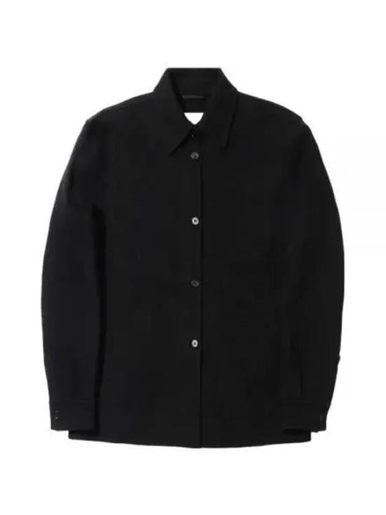 Button-Up Black Jacket with Structured Silhouette