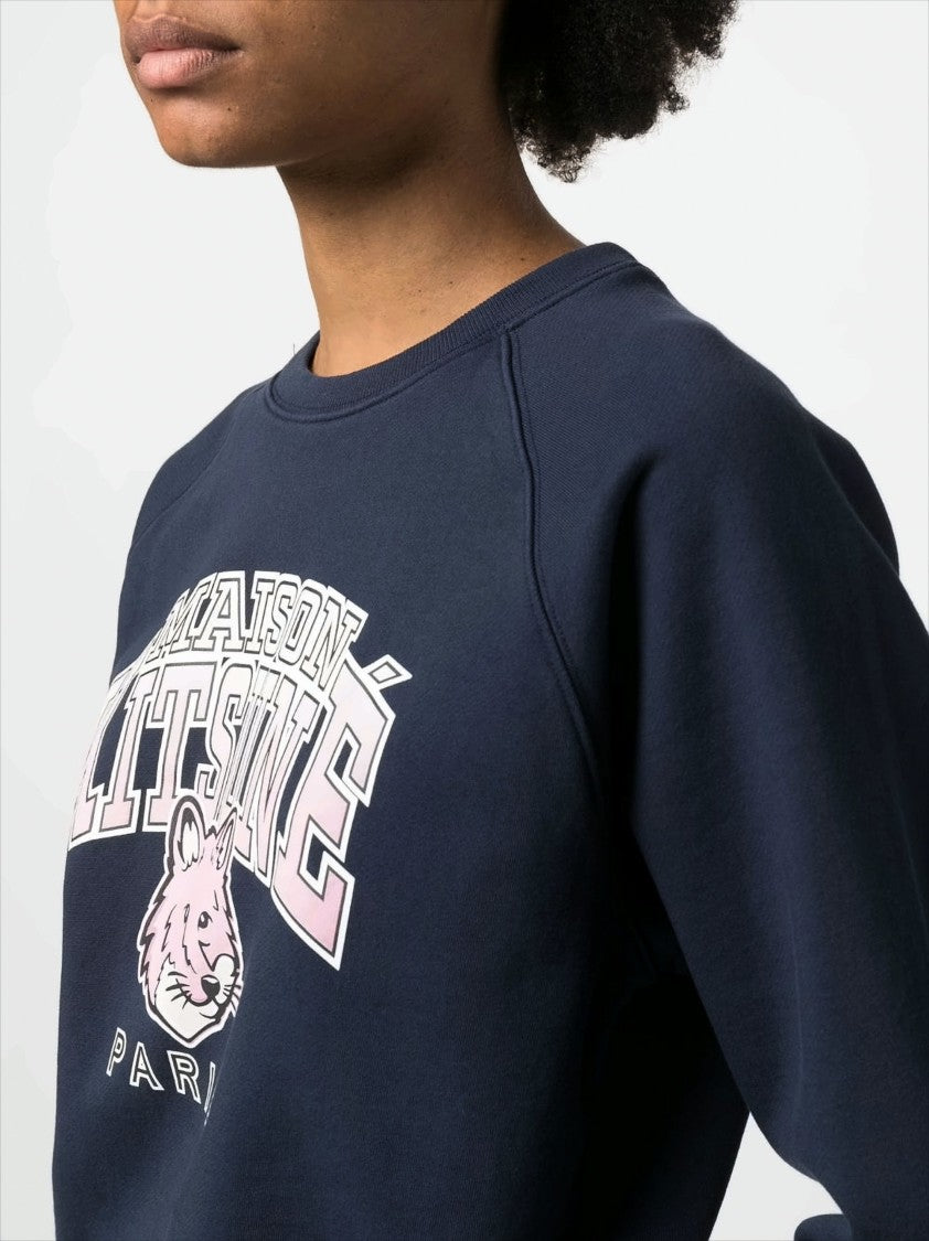 Classic Crew Neck Fox Graphic Sweatshirt