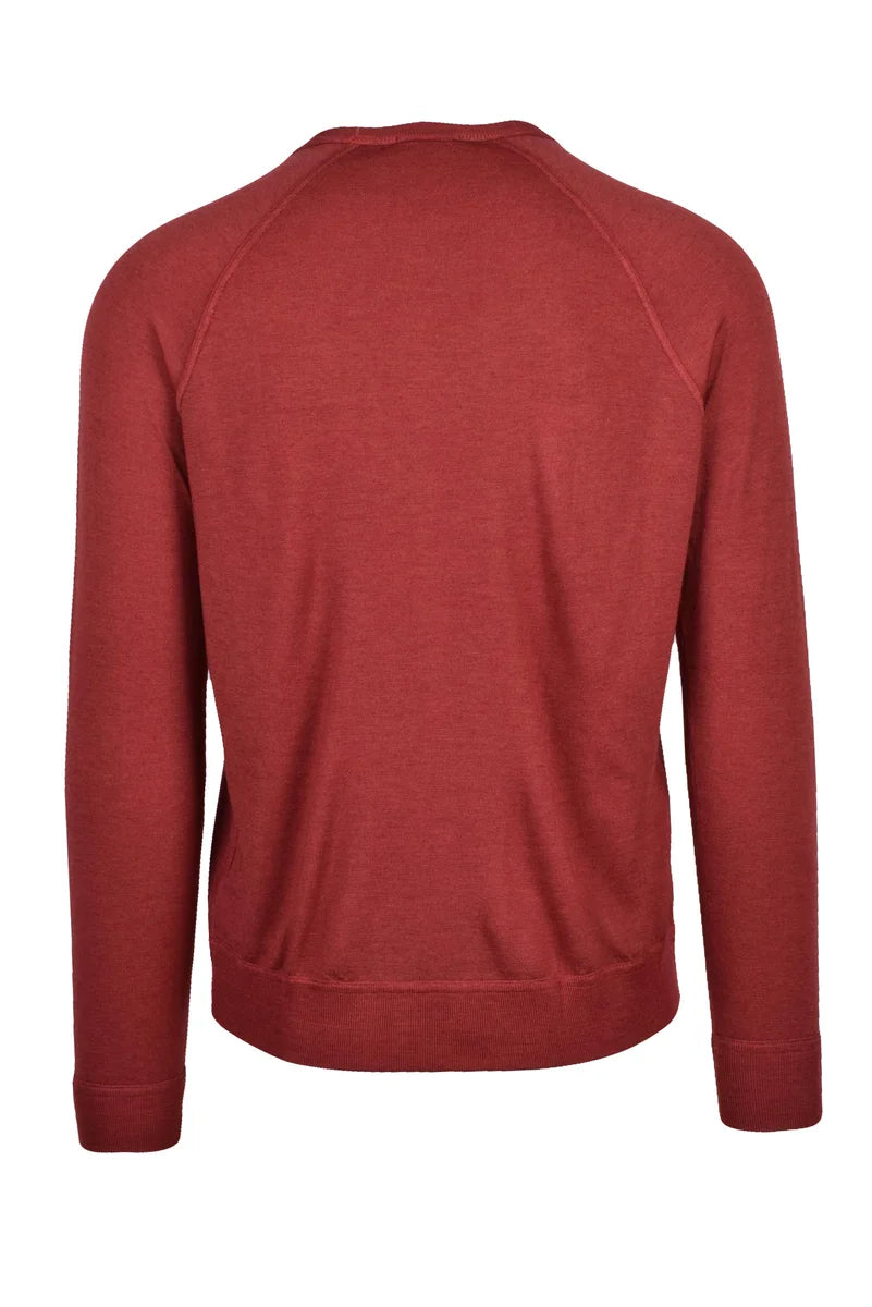 Merino Wool Crew Neck Sweater - Brown