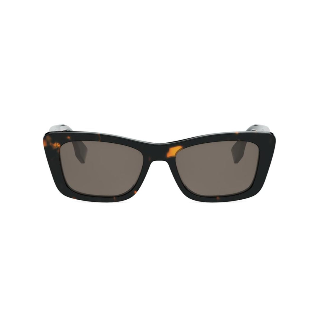 Fe40185i Rectangular Tortoiseshell Patterned Sunglasses