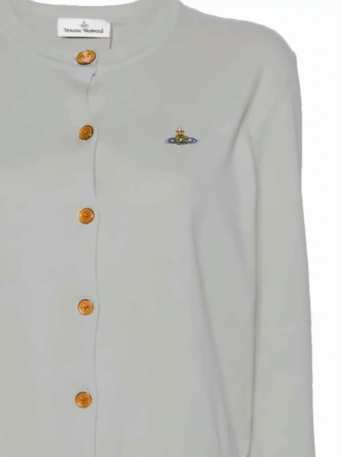 Cropped Knit Cardigan With Embroidered Emblem