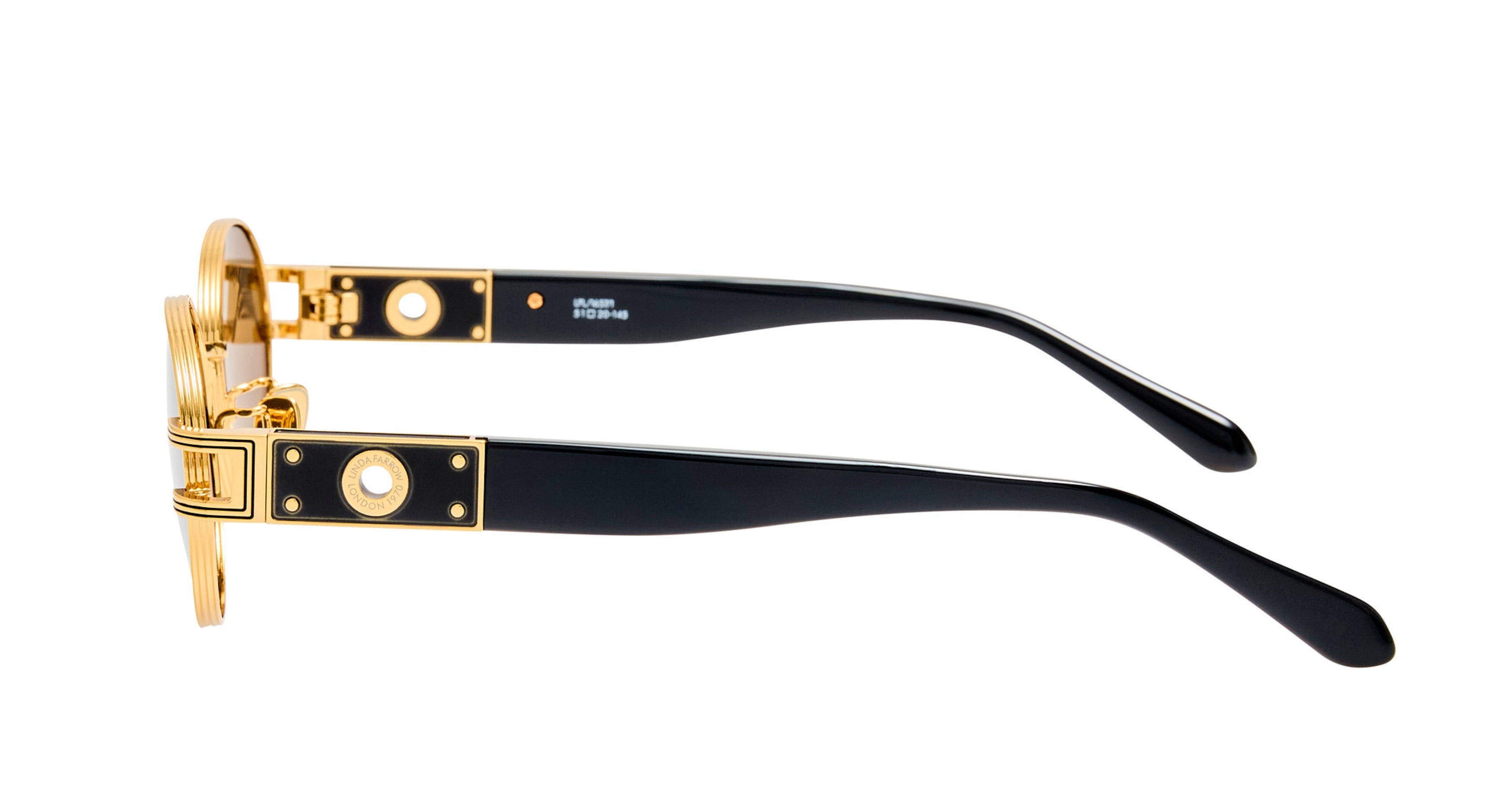 Lfl Round Sunglasses with Gold-tone Metal Frames