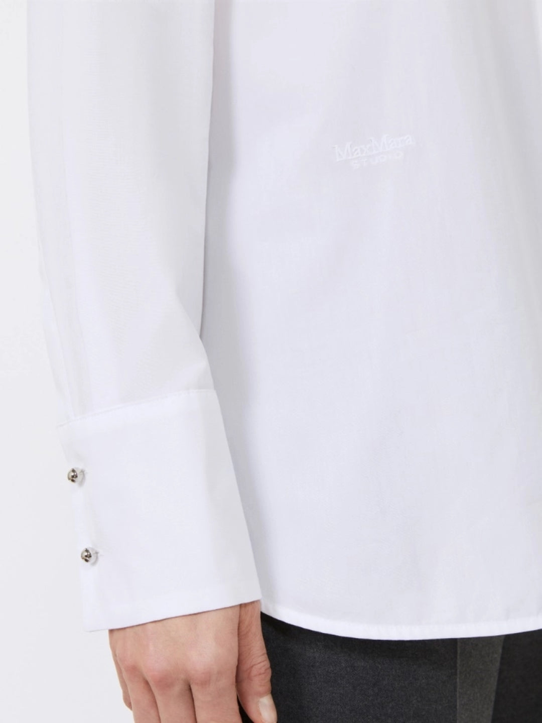 Optical White Silk Blend Shirt