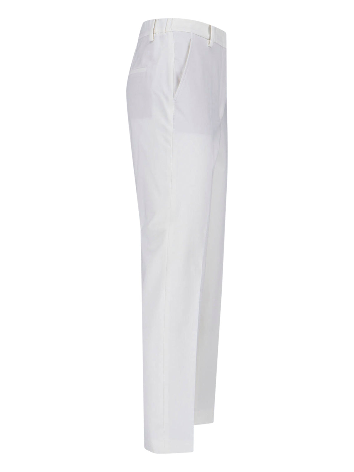 White Straight Leg Cotton Pants