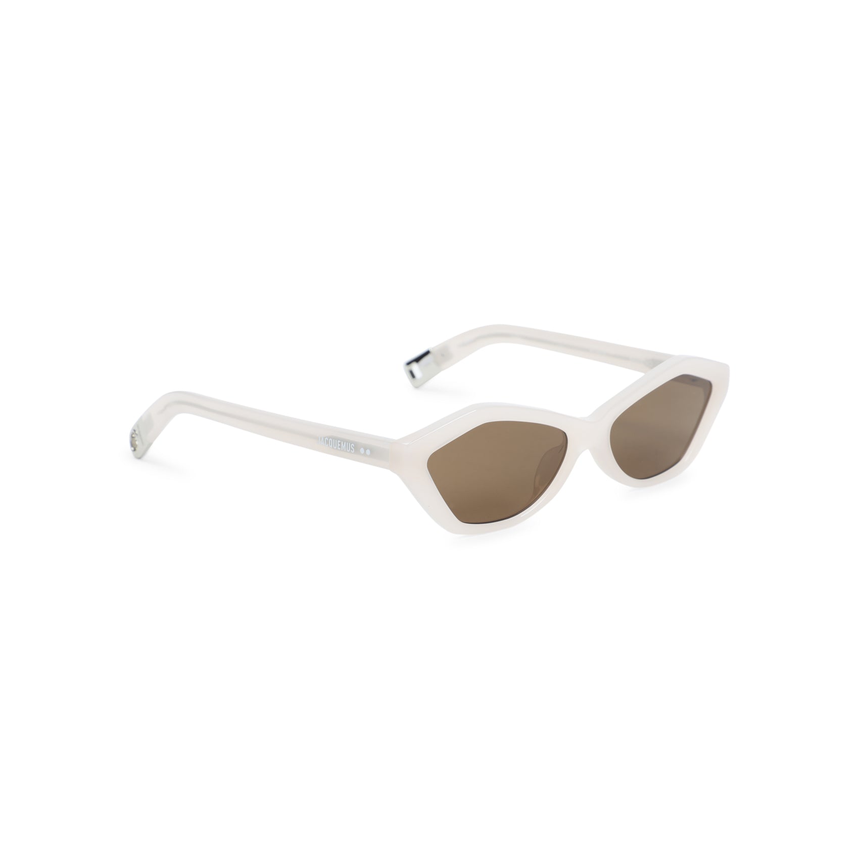 Translucent Cat-Eye Sunglasses With Warm Brown Lenses