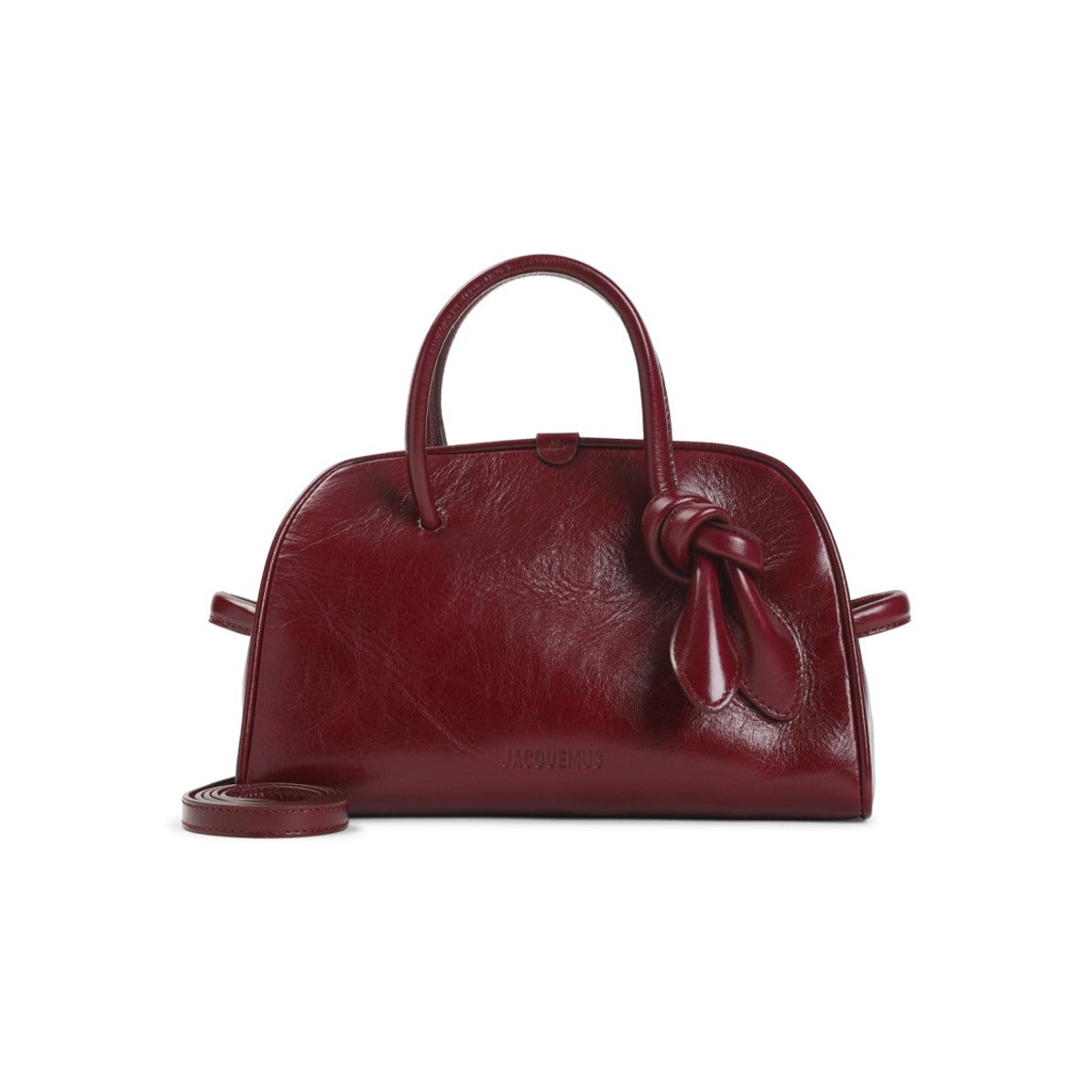 Vibrant Red Leather Handbag With Structured Silhouette
