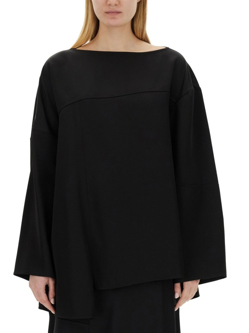 Asymmetrical Black Top With Unique Silhouette
